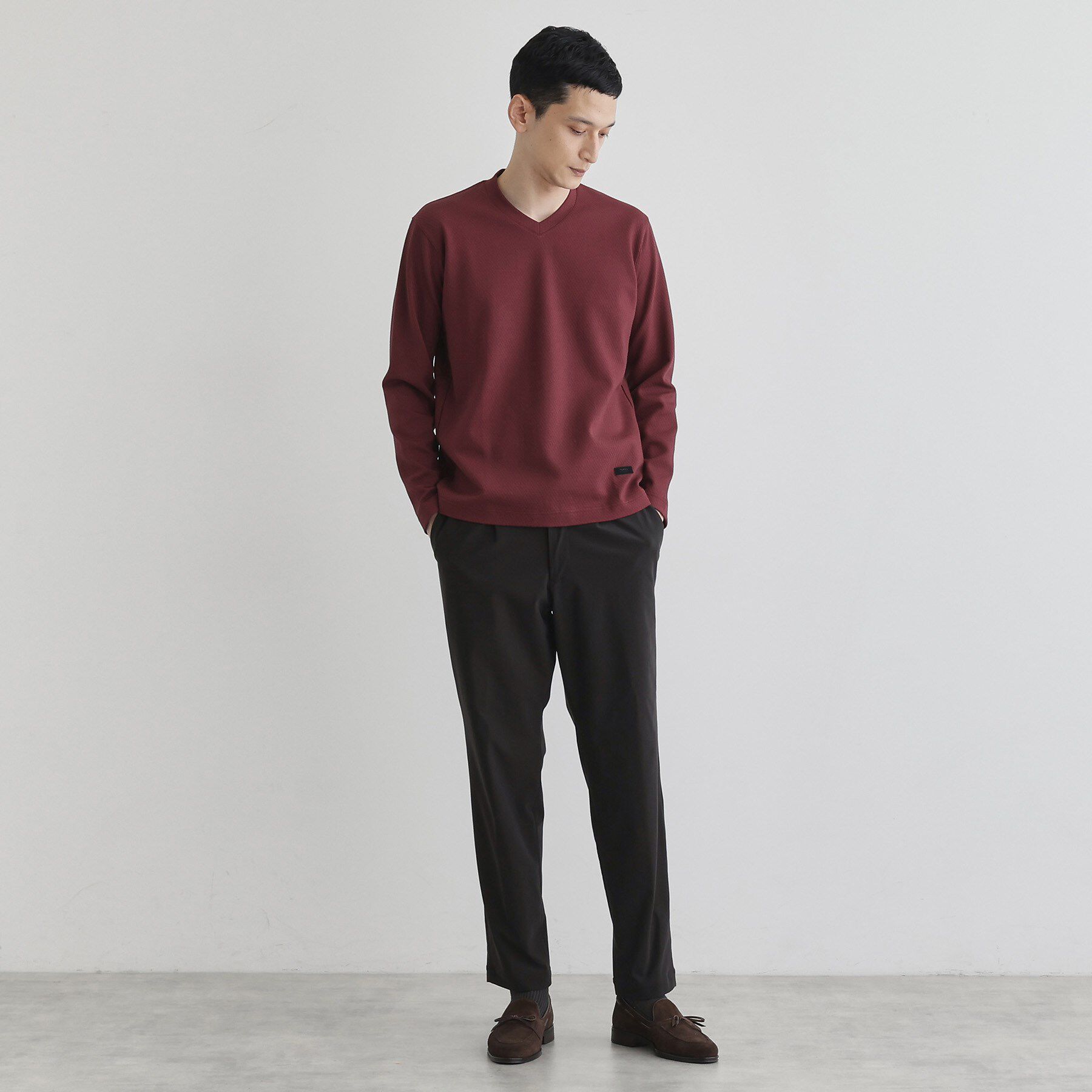 TAKEO KIKUCHI「【尾州織】ブリスタ Vネック カットソー」|Tシャツ・カットソー|