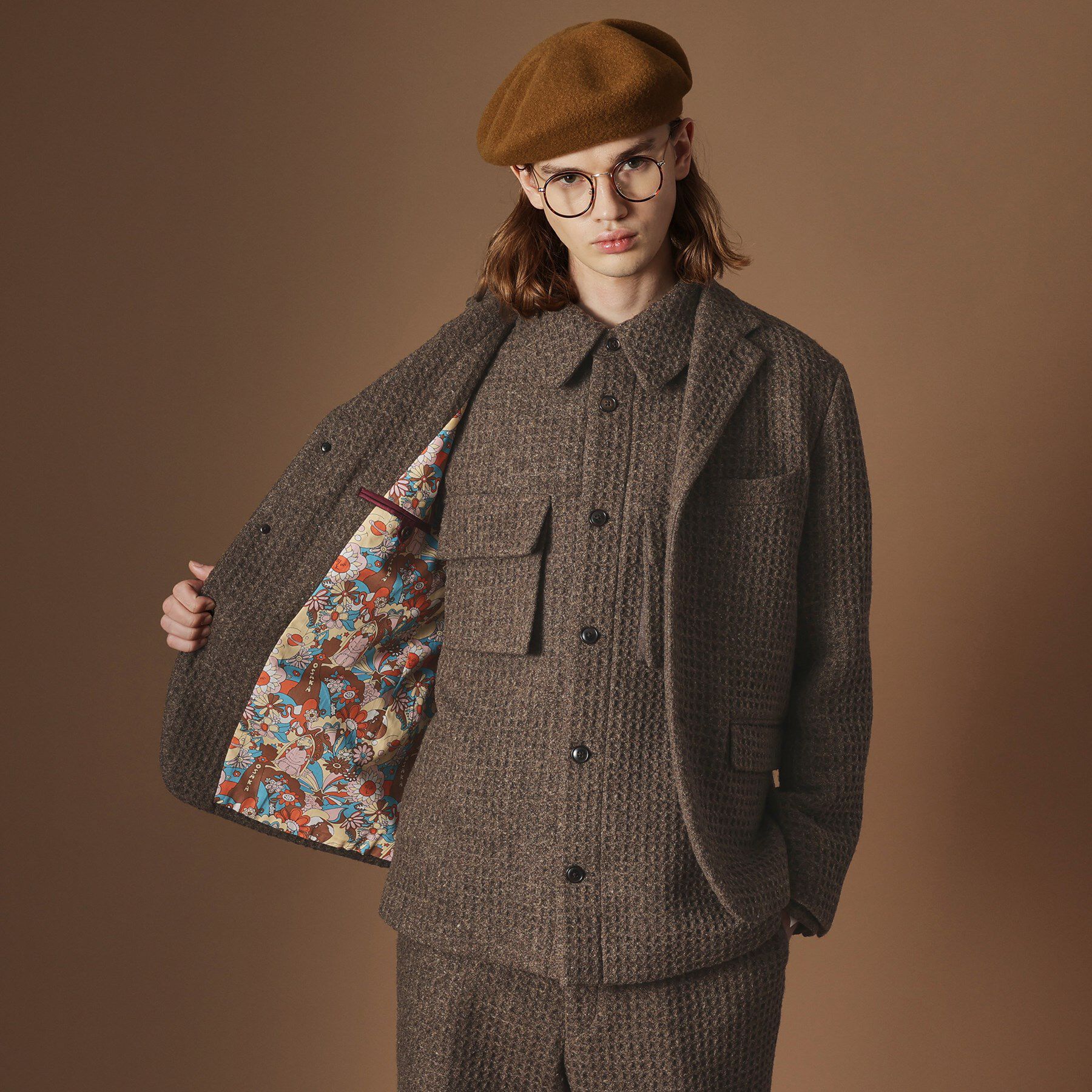 40CARATS&525「【Sサイズ～】ウール混ワッフルジャケット」|テーラードジャケット|