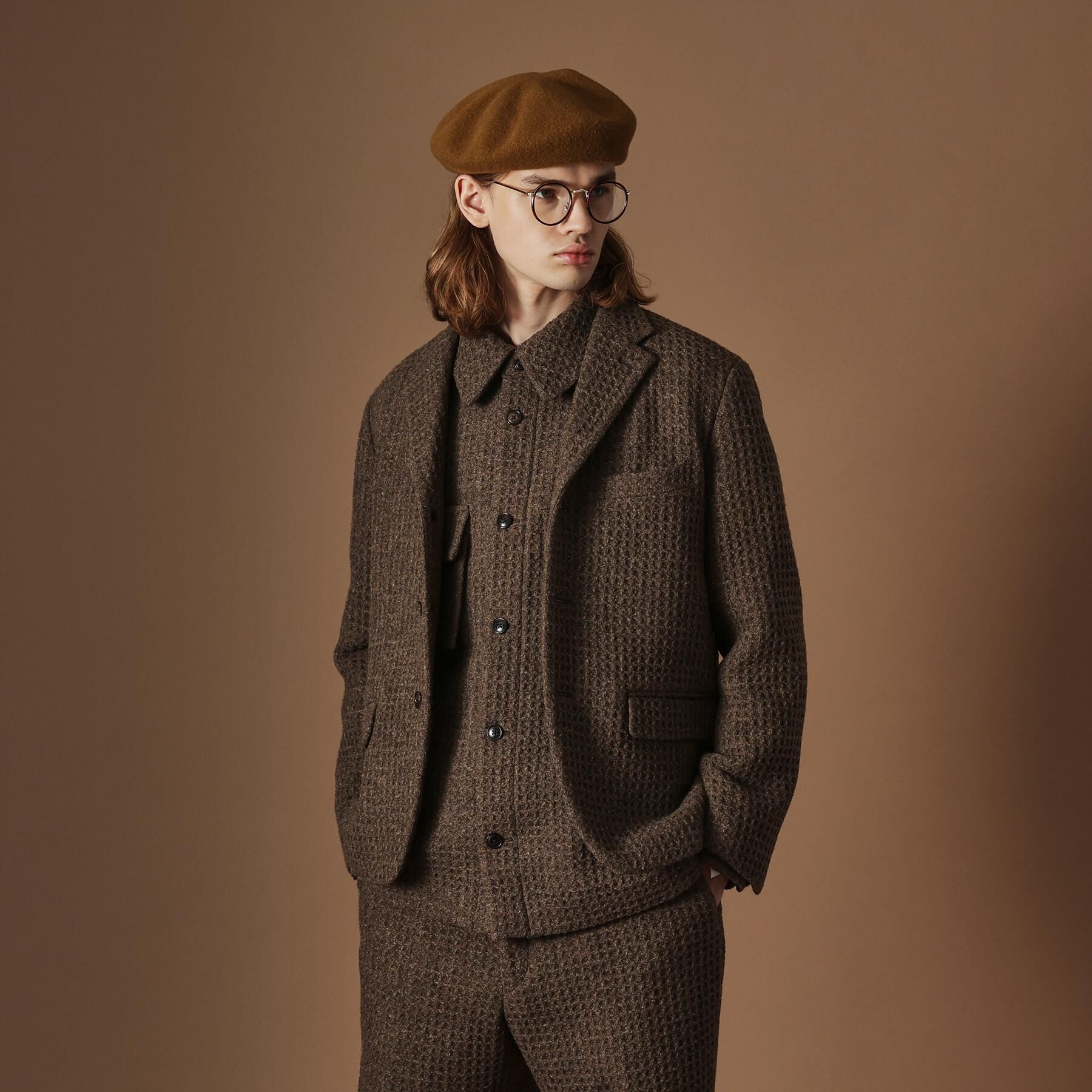 40CARATS&525「【Sサイズ～】ウール混ワッフルジャケット」|テーラードジャケット|