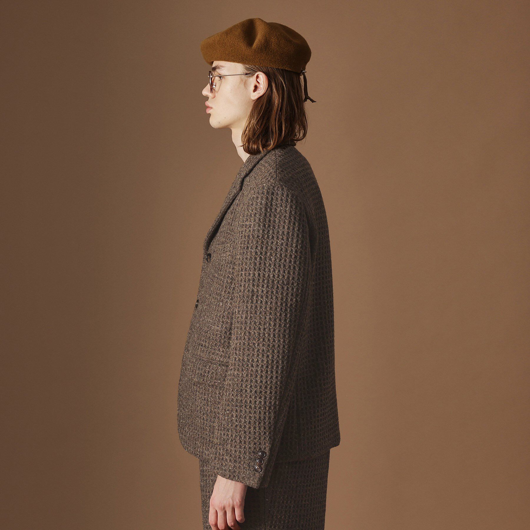 40CARATS&525「【Sサイズ～】ウール混ワッフルジャケット」|テーラードジャケット|