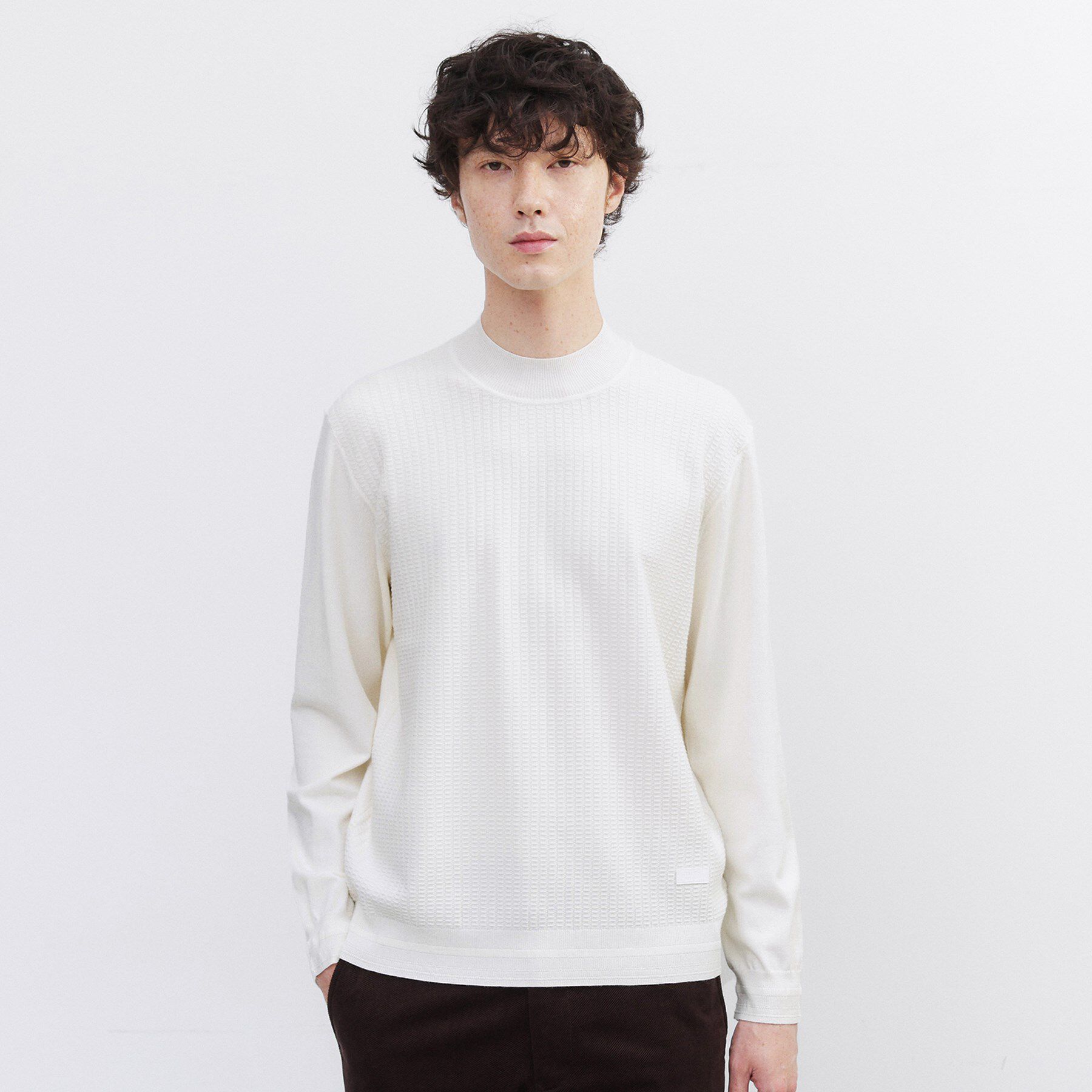 TAKEO KIKUCHI「ハイゲージ モックネック ニット プルオーバー」|ニット・セーター|