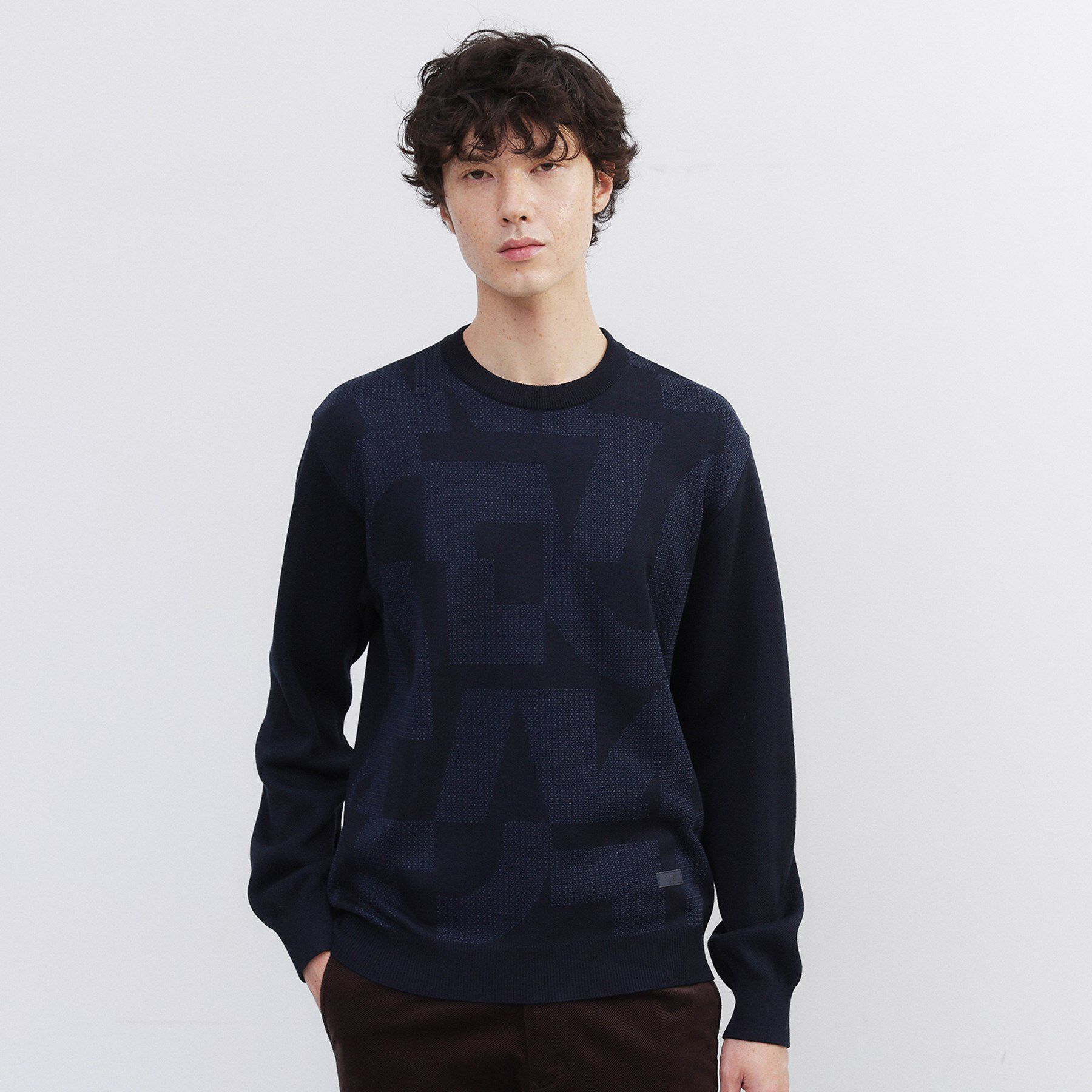 TAKEO KIKUCHI「【Made in JAPAN】ビッグチェック＆スライドパズル柄 ニット」|ニット・セーター|