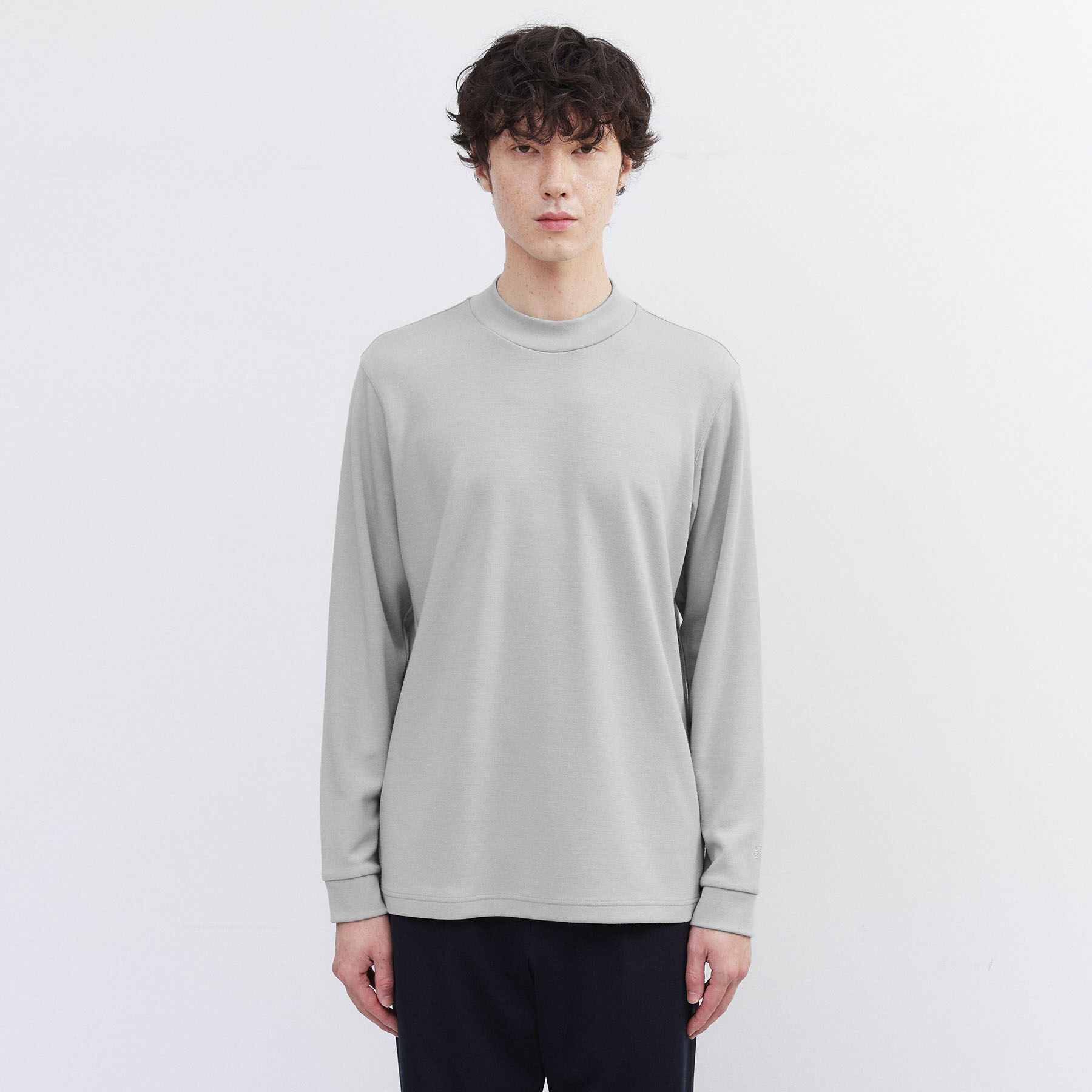 TAKEO KIKUCHI「ウール混 モックネック プルオーバー」|Tシャツ・カットソー|グレー(012)