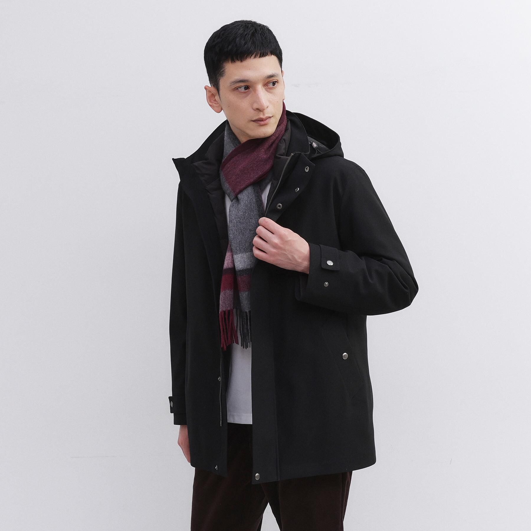 TAKEO KIKUCHI「【洗えるカシミヤ】 ピュアカシミヤ パネルチェックマフラー」|ストール|