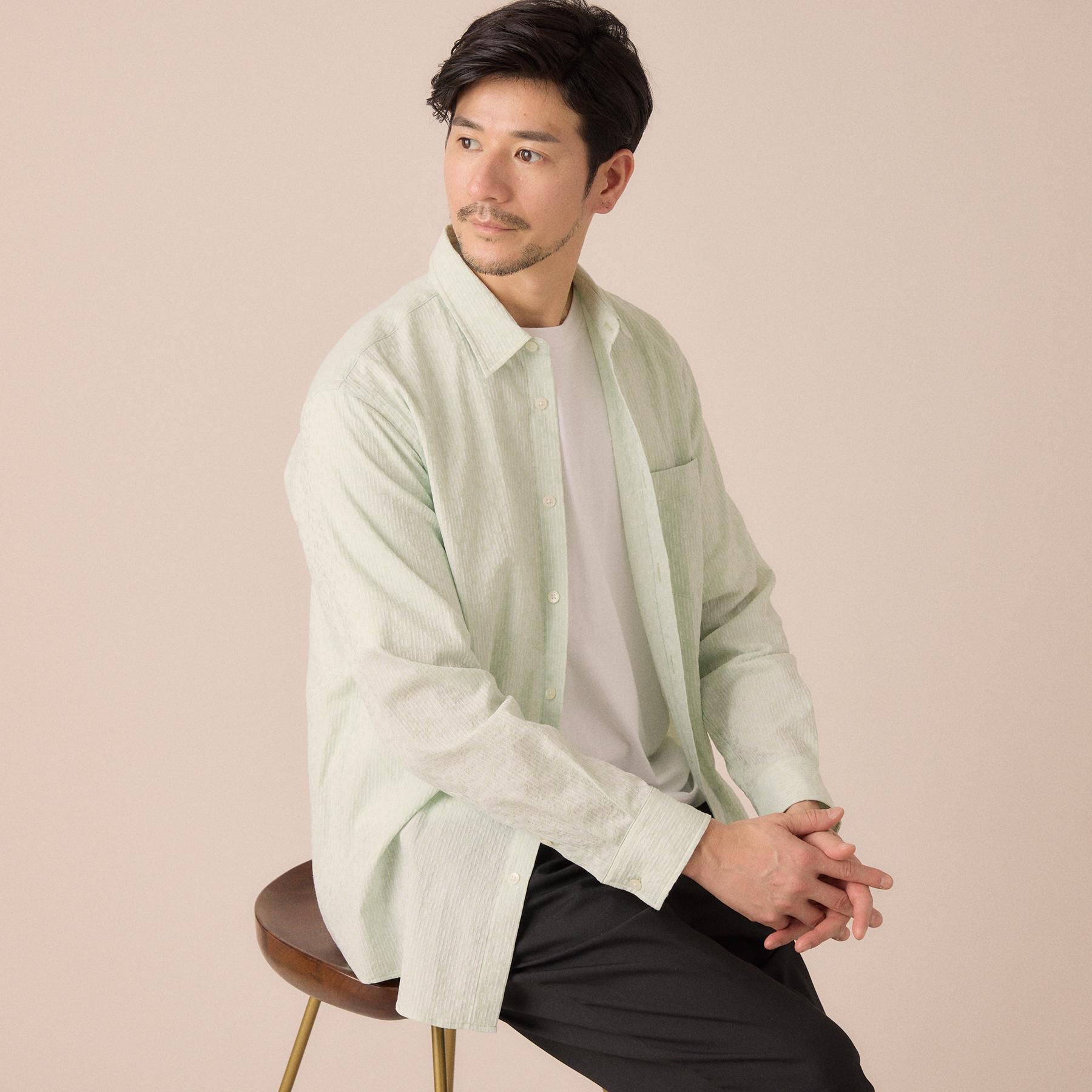 TAKEO KIKUCHI「播州 ドビーストライプ フラワーシャツ」|シャツ・ブラウス|