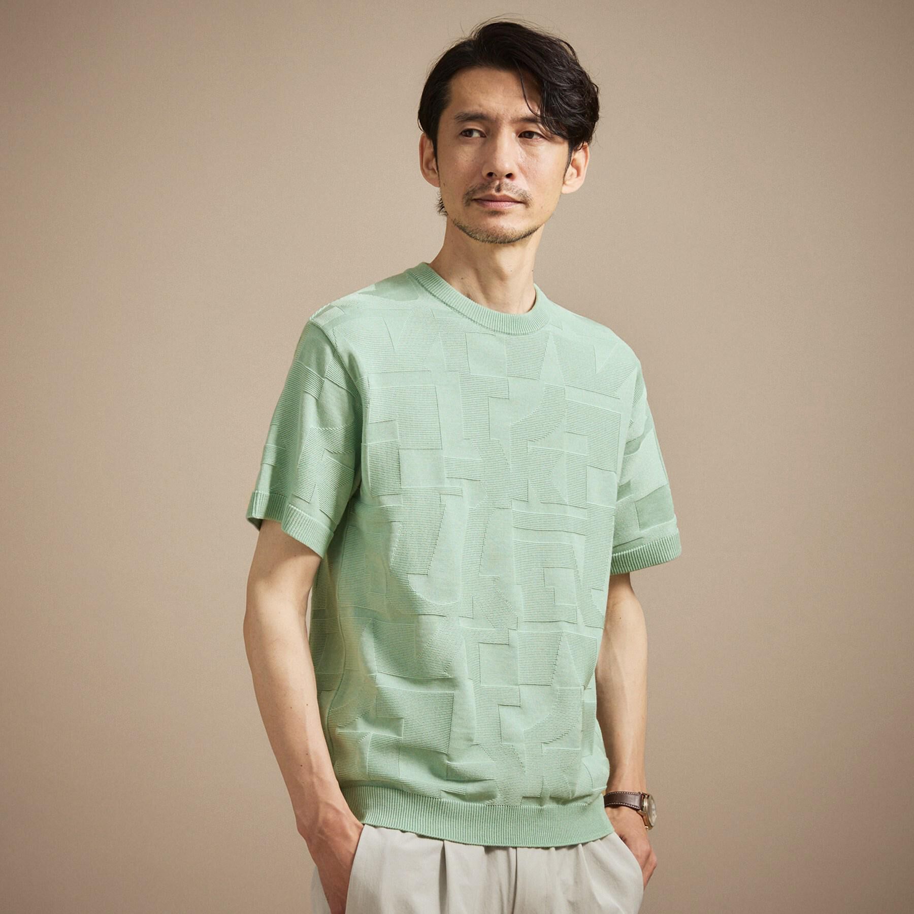 TAKEO KIKUCHI「【徳島ニット】テクスチャー ニット」|ニット・セーター|ミントグリーン(42