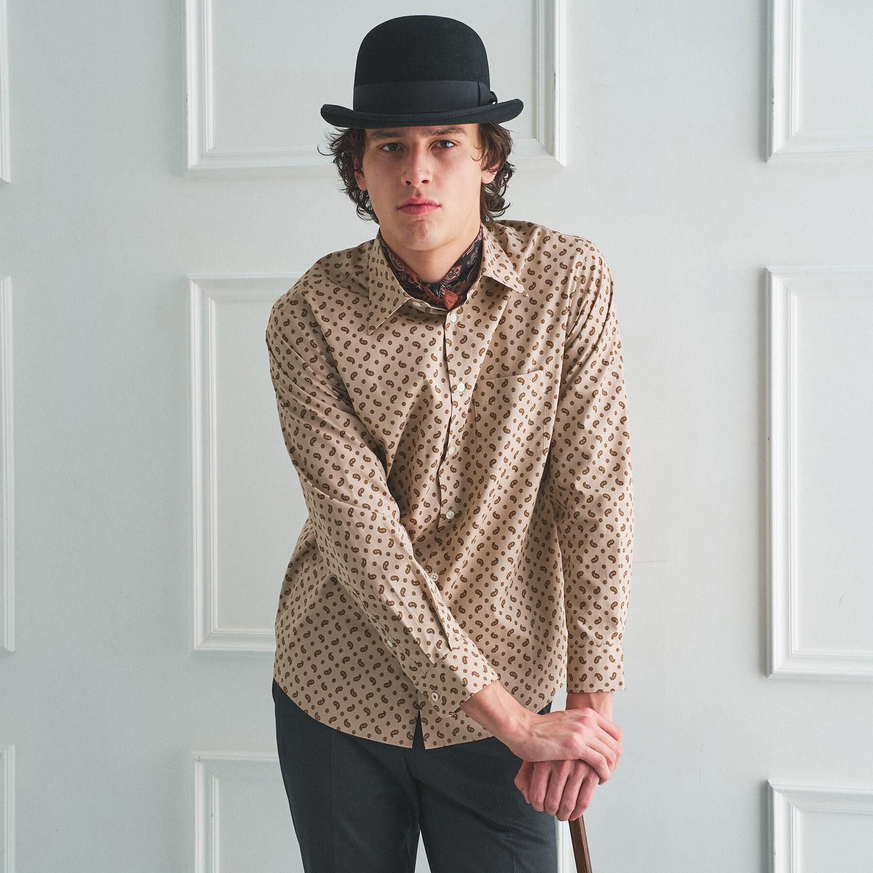 TAKEO KIKUCHI「【BOWLER HAT LABEL】小紋ペイズリープリント 長袖シャツ」|シャツ・ブラウス|
