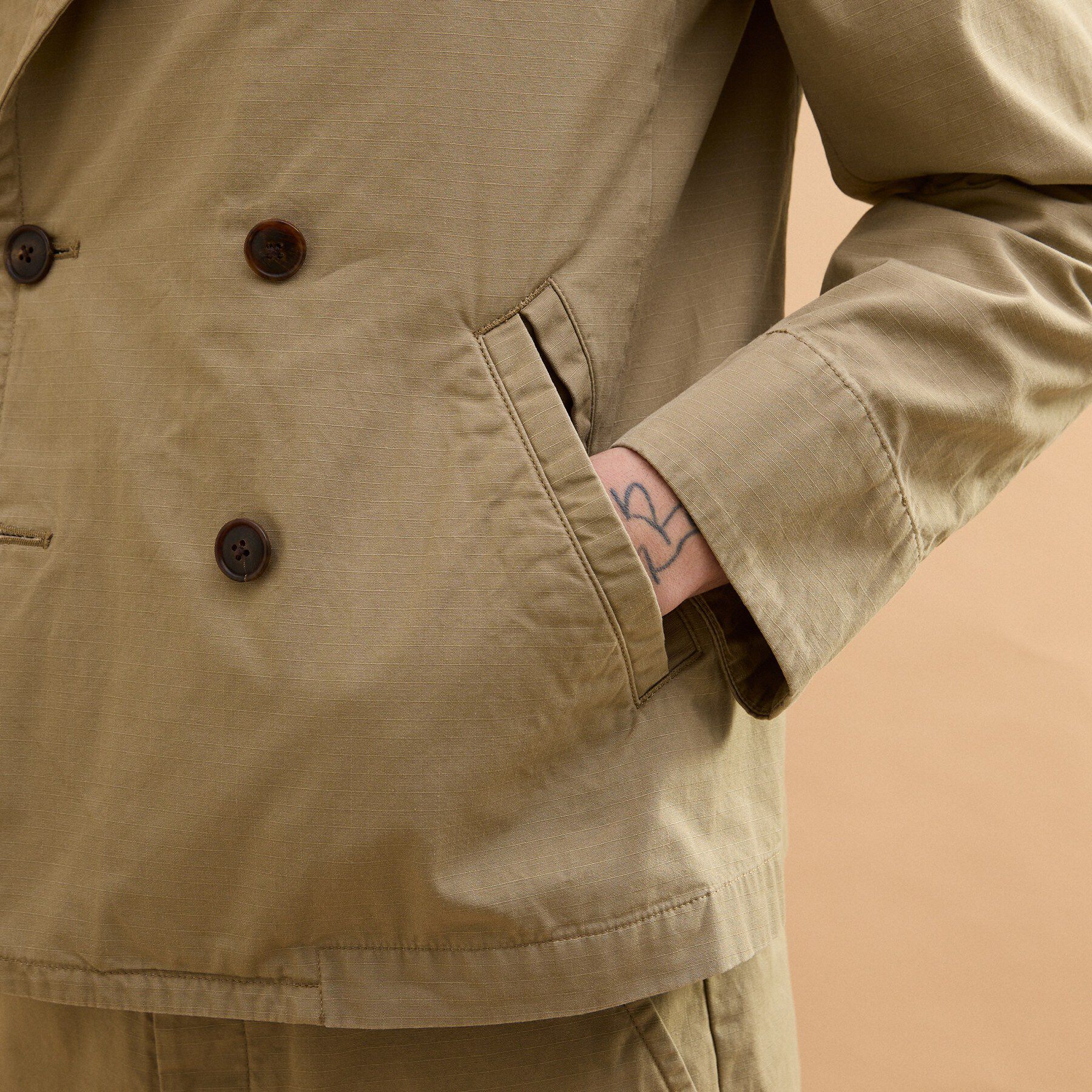 40CARATS&525「ミリタリークロスPコート」|ブルゾン・スタジャン|