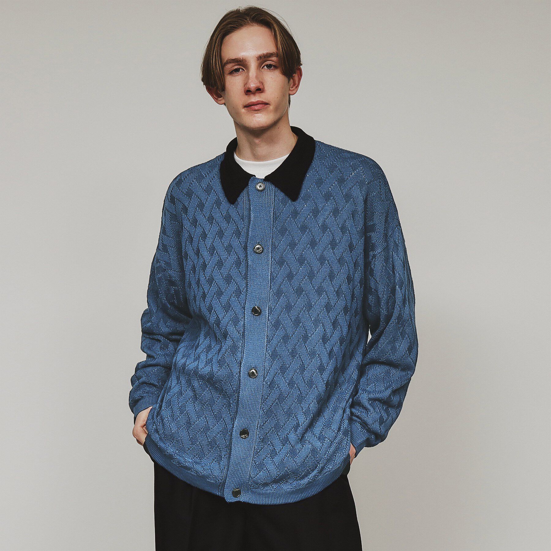 tk.TAKEO KIKUCHI「衿付きニットカーディガン」|カーディガン|