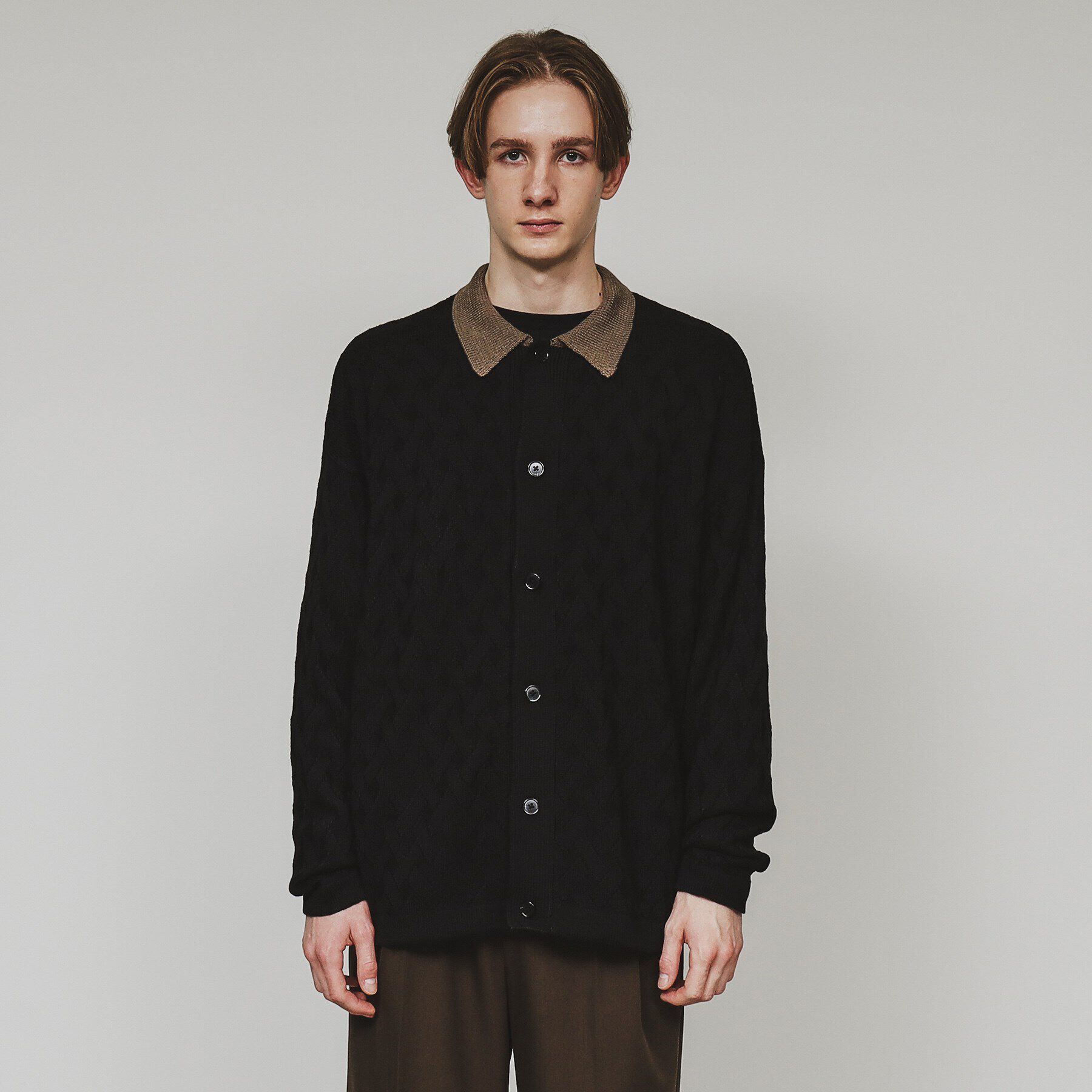 tk.TAKEO KIKUCHI「衿付きニットカーディガン」|カーディガン|