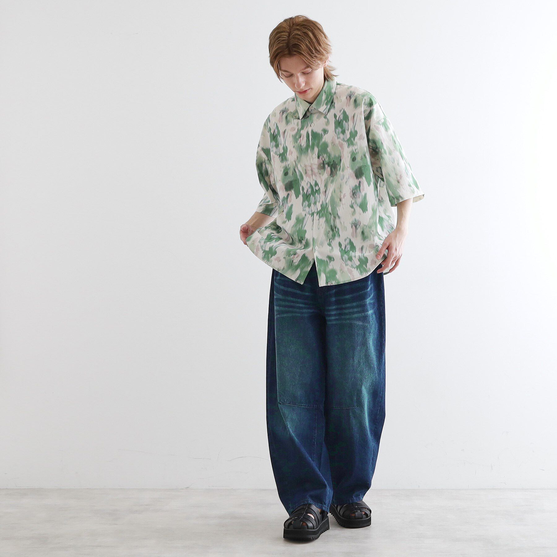 tk.TAKEO KIKUCHI「楊柳ブラープリントシャツ」|シャツ・ブラウス|