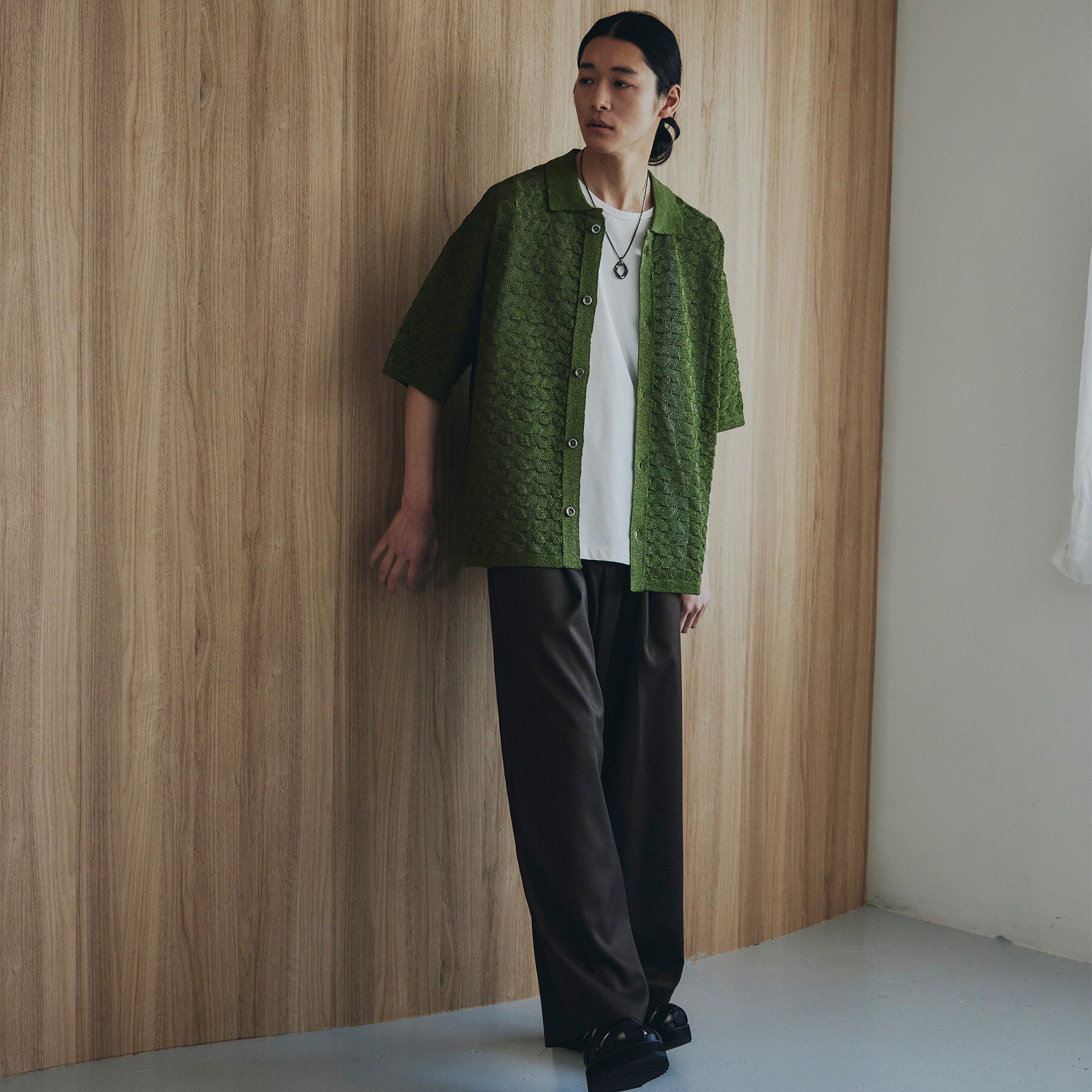 tk.TAKEO KIKUCHI「ニットポロカーディガン」|カーディガン|