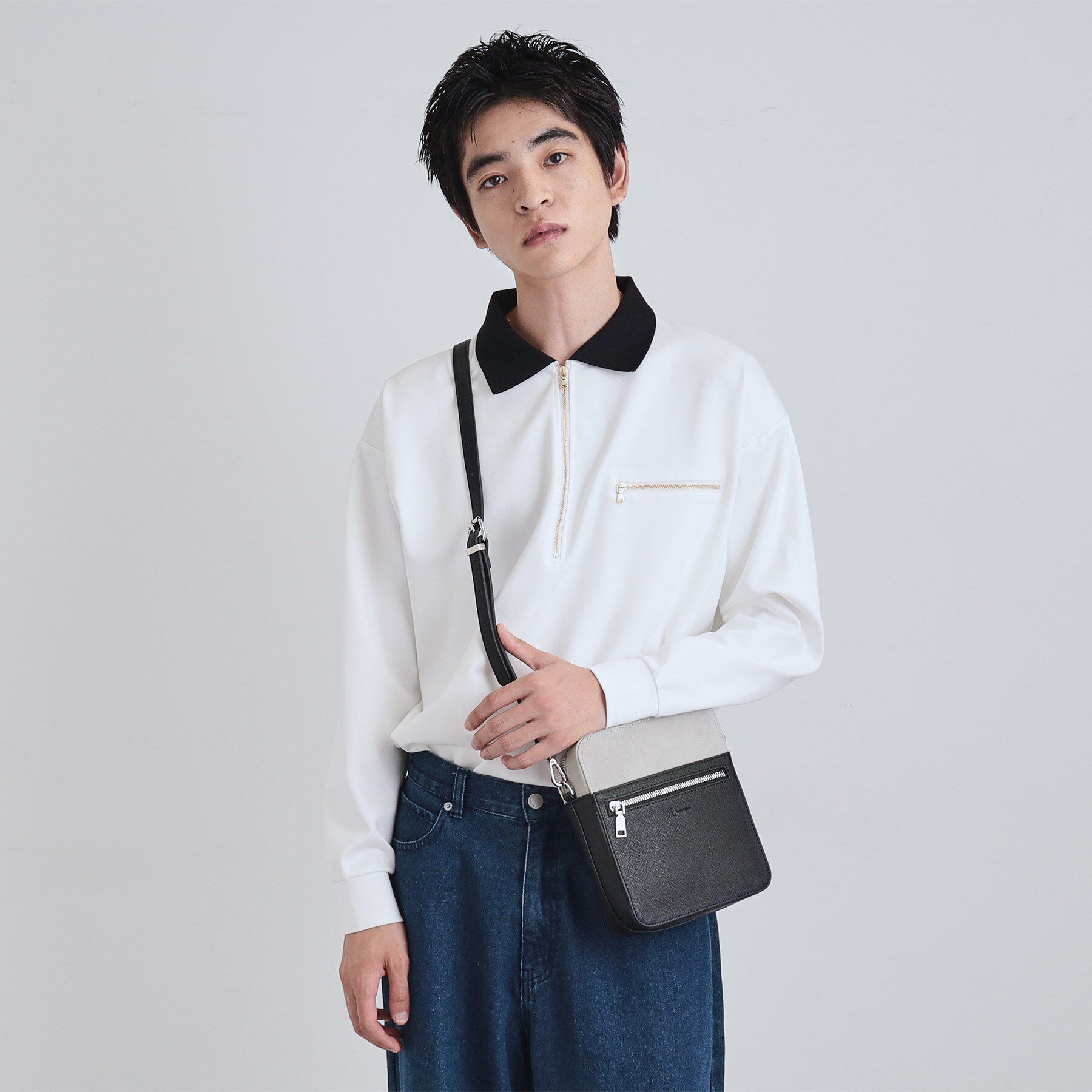 tk.TAKEO KIKUCHI「バイカラースクエアショルダーバッグ」|ショルダー・メッセンジャー|