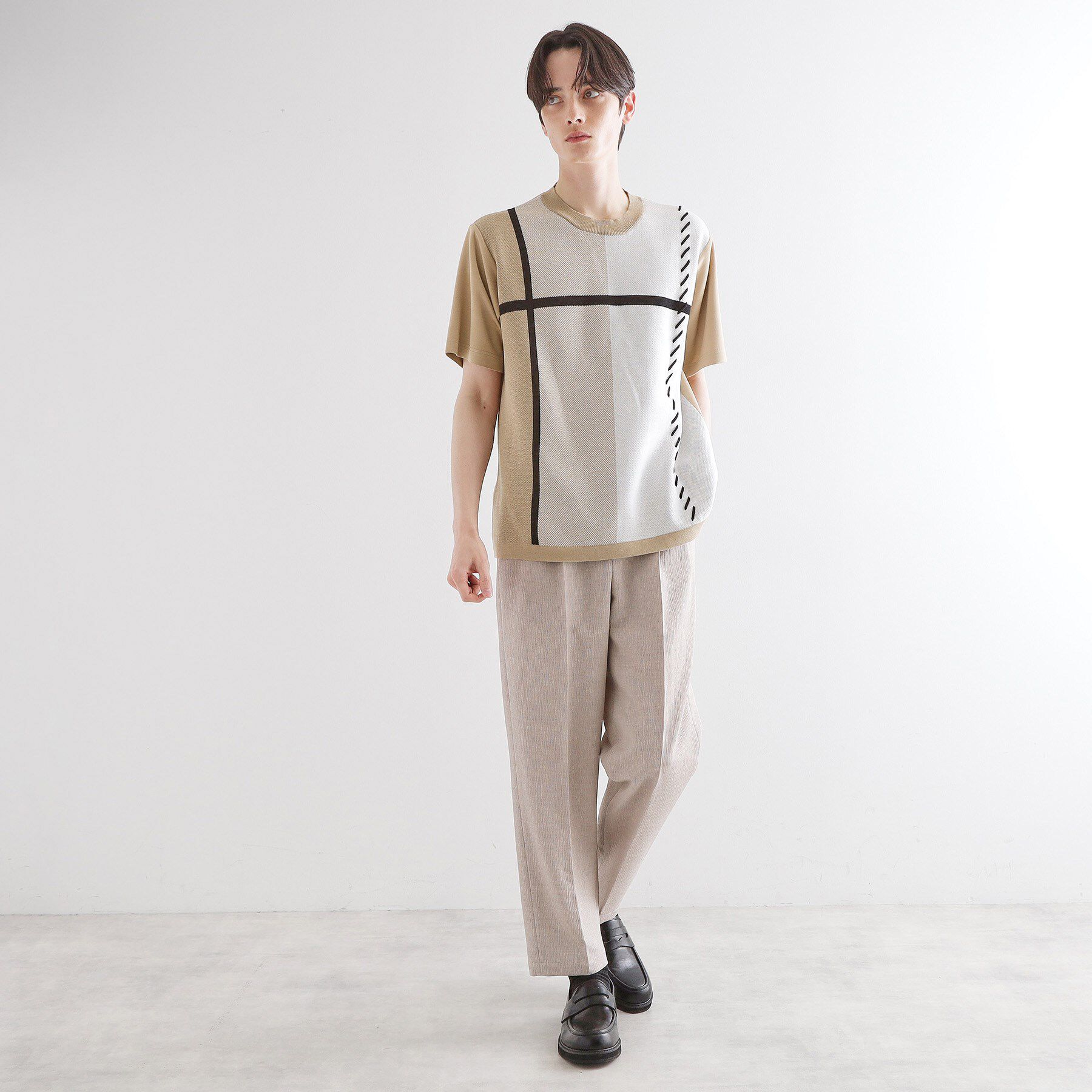 tk.TAKEO KIKUCHI「ニットドッキングクロスオーバー」|Tシャツ・カットソー|