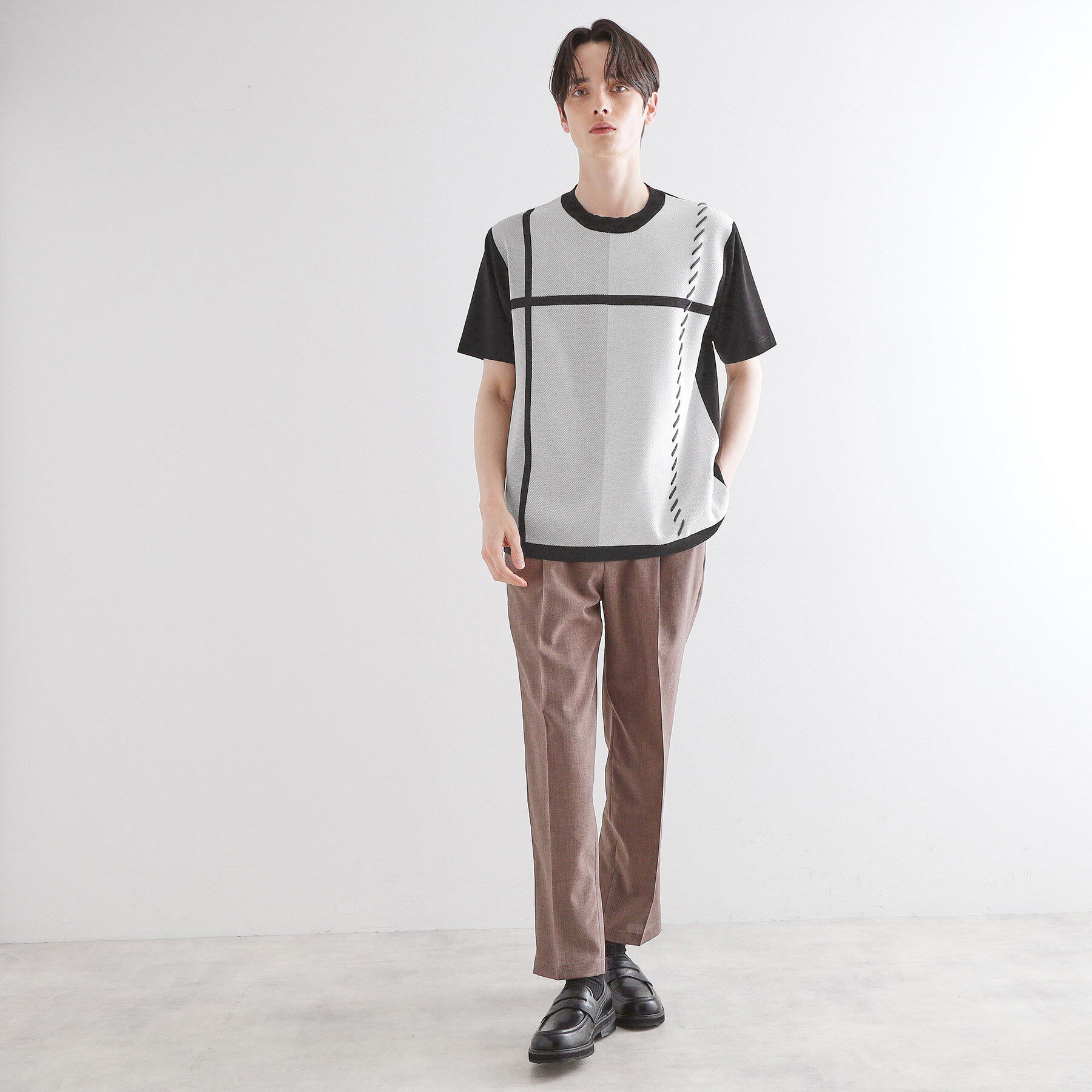 tk.TAKEO KIKUCHI「ニットドッキングクロスオーバー」|Tシャツ・カットソー|