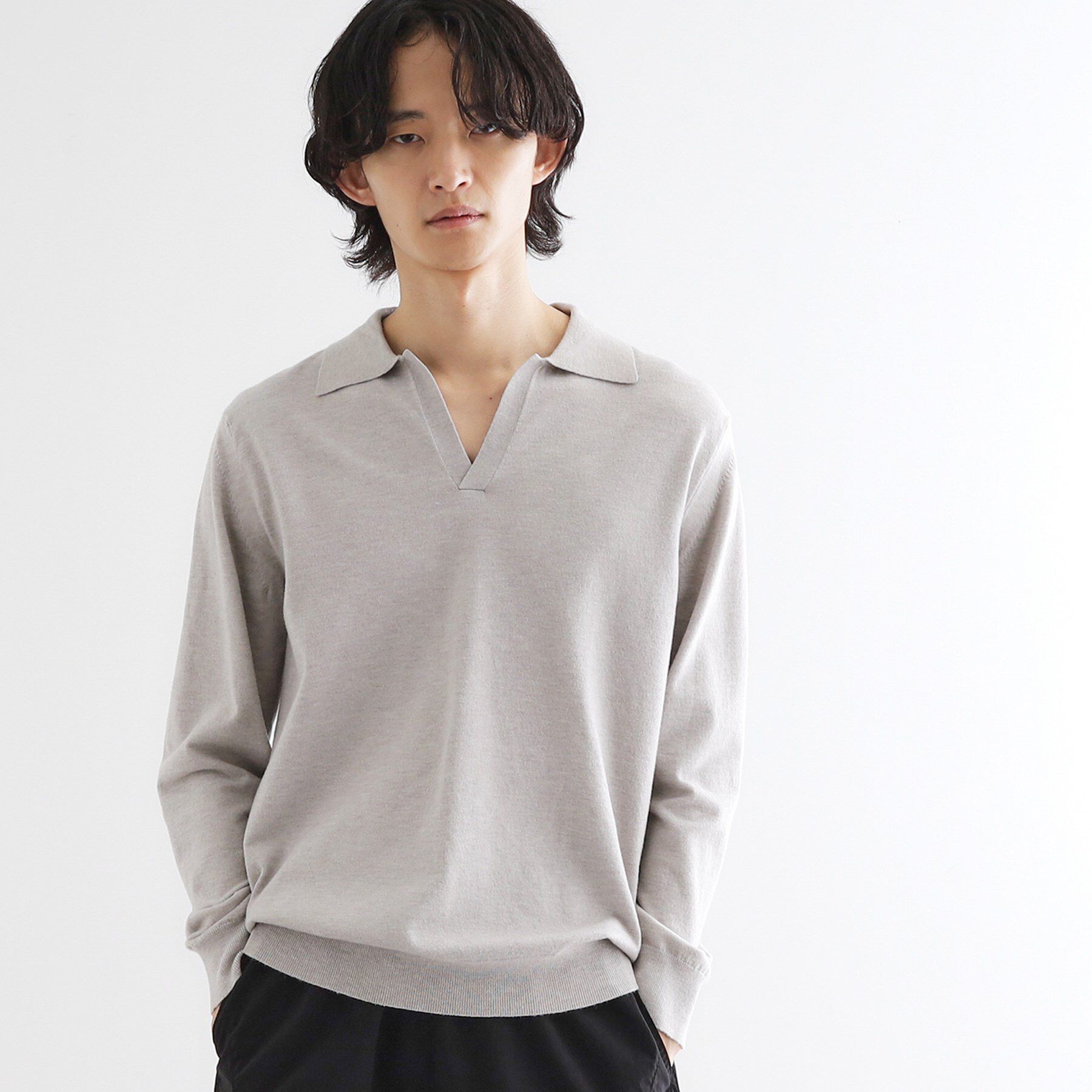 tk.TAKEO KIKUCHI「ハイゲージスキッパーコンパクトポロニット」|ニット・セーター|