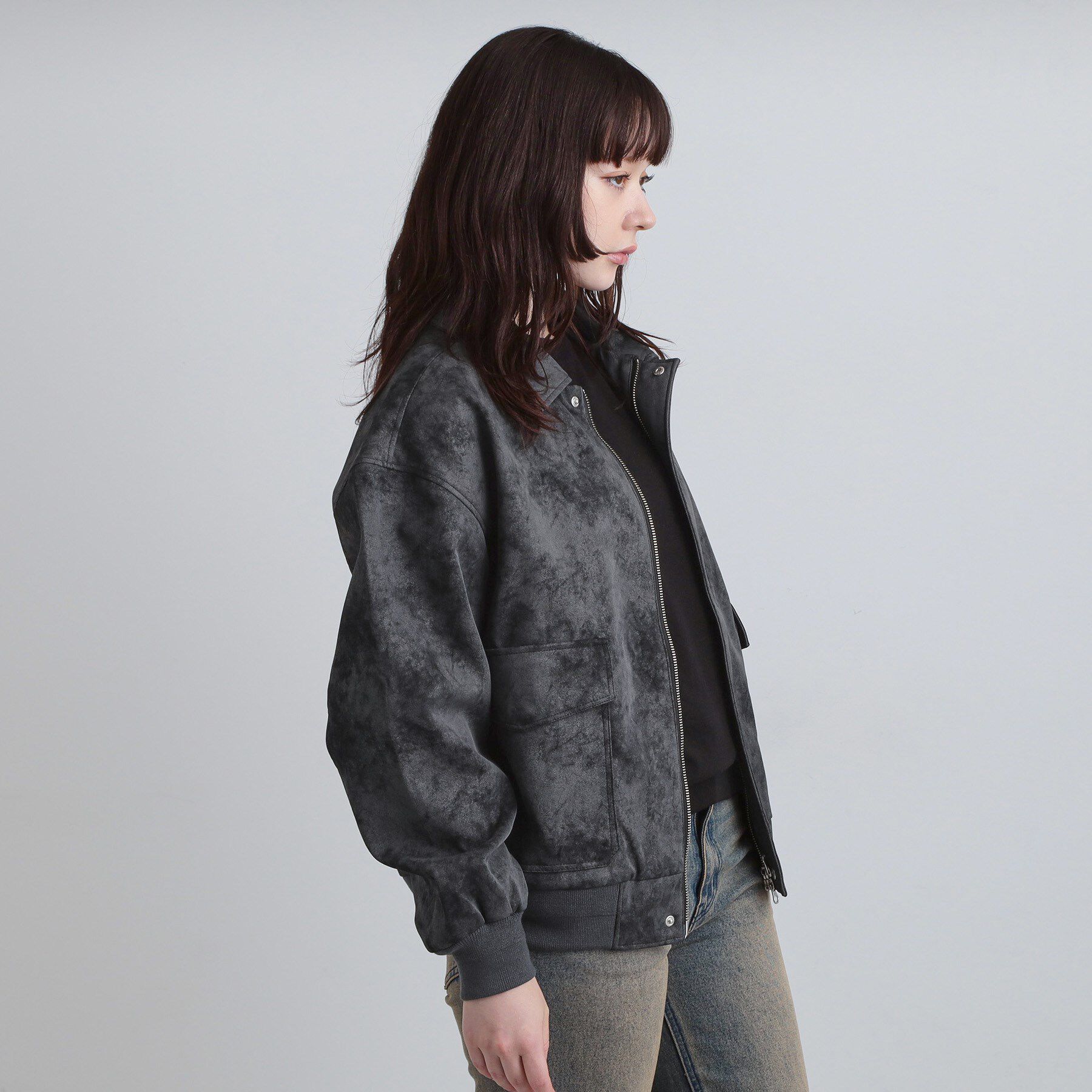 tk.TAKEO KIKUCHI「A－2シンセティックレザーブルゾン」|ブルゾン・スタジャン|