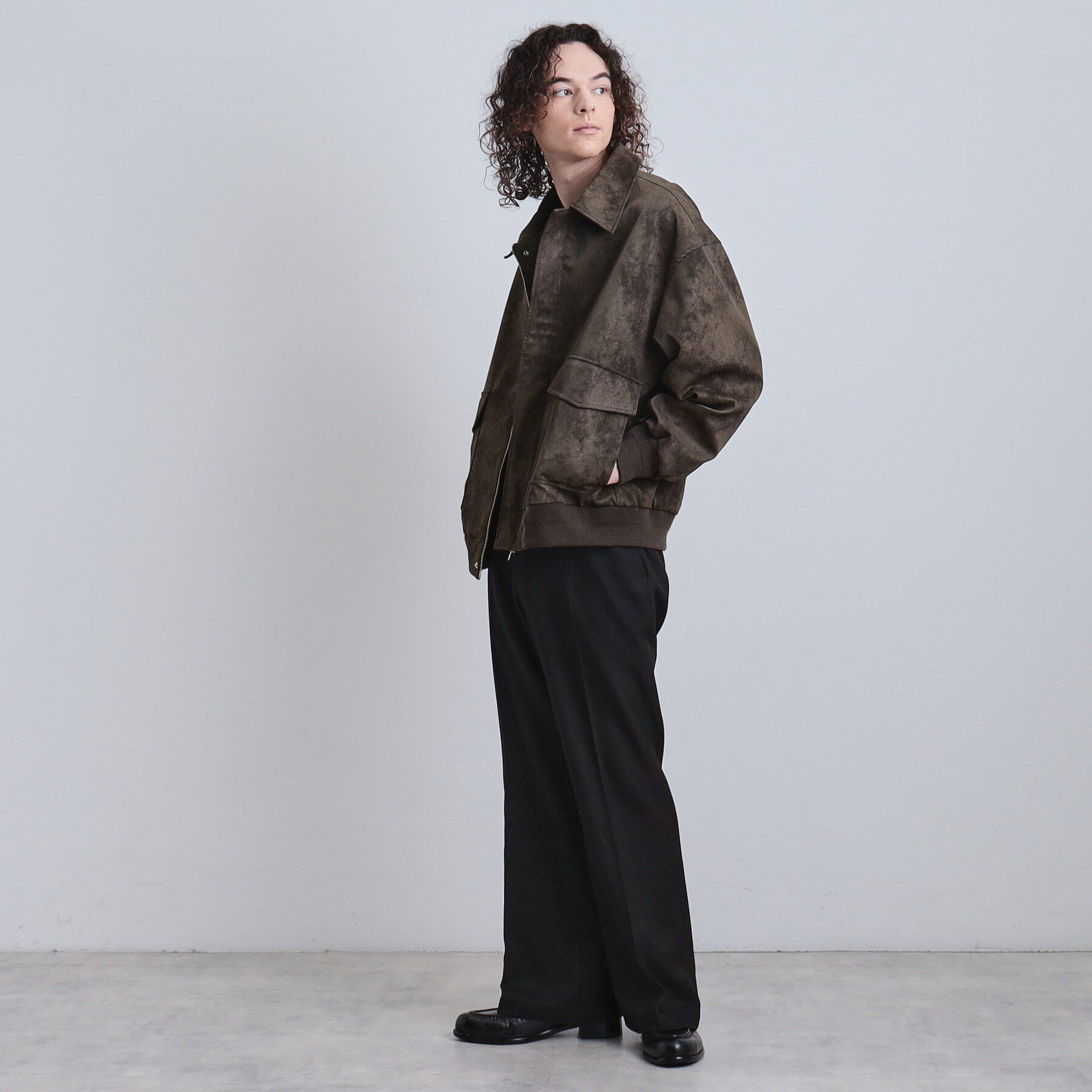 tk.TAKEO KIKUCHI「A－2シンセティックレザーブルゾン」|ブルゾン・スタジャン|