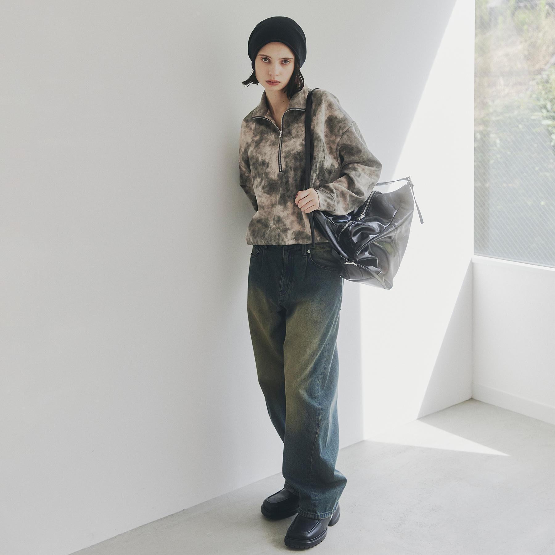 tk.TAKEO KIKUCHI「ヴィンテージライクプリント ハーフジッププルオーバー」|Tシャツ・カットソー|