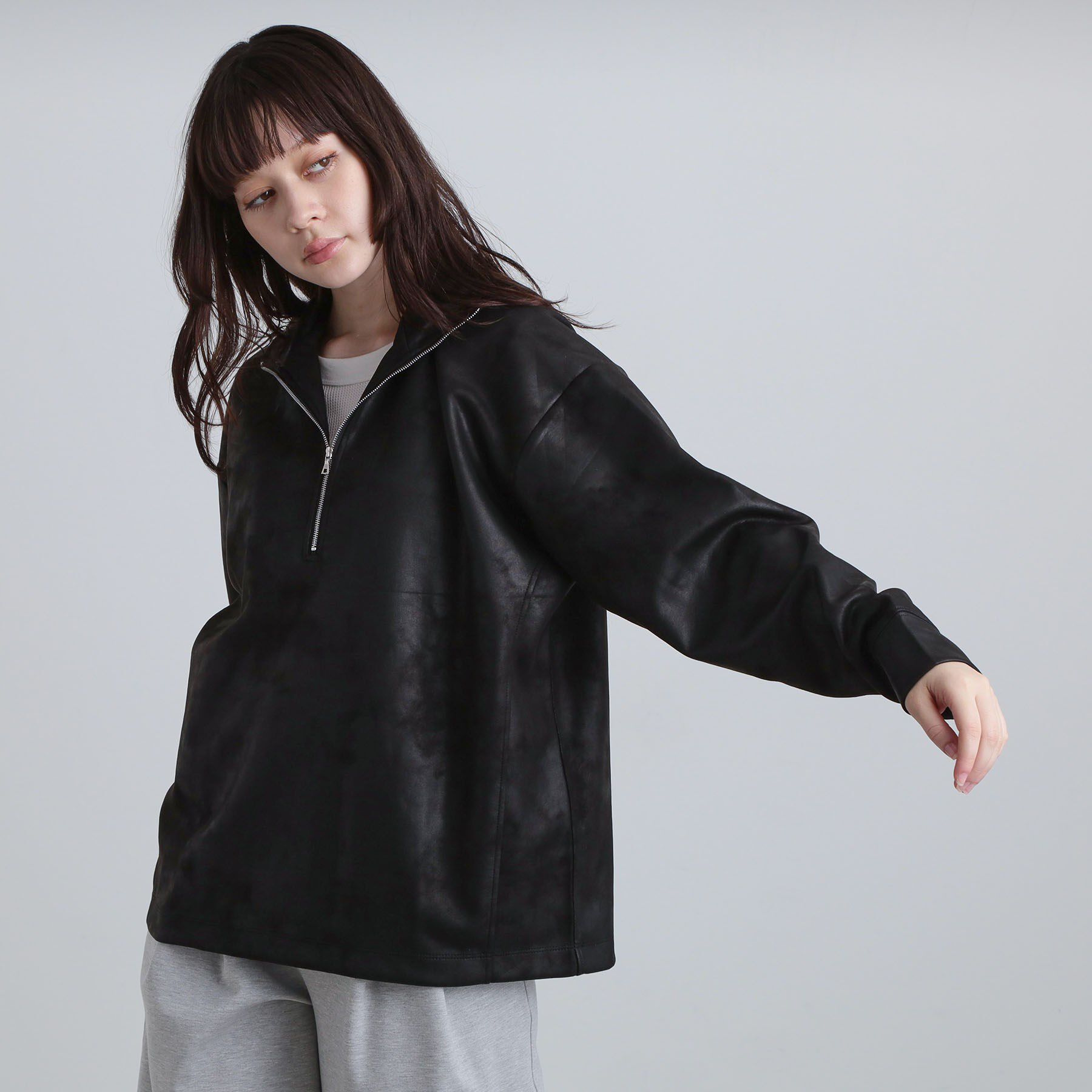 tk.TAKEO KIKUCHI「ヴィンテージライクプリント ハーフジッププルオーバー」|Tシャツ・カットソー|