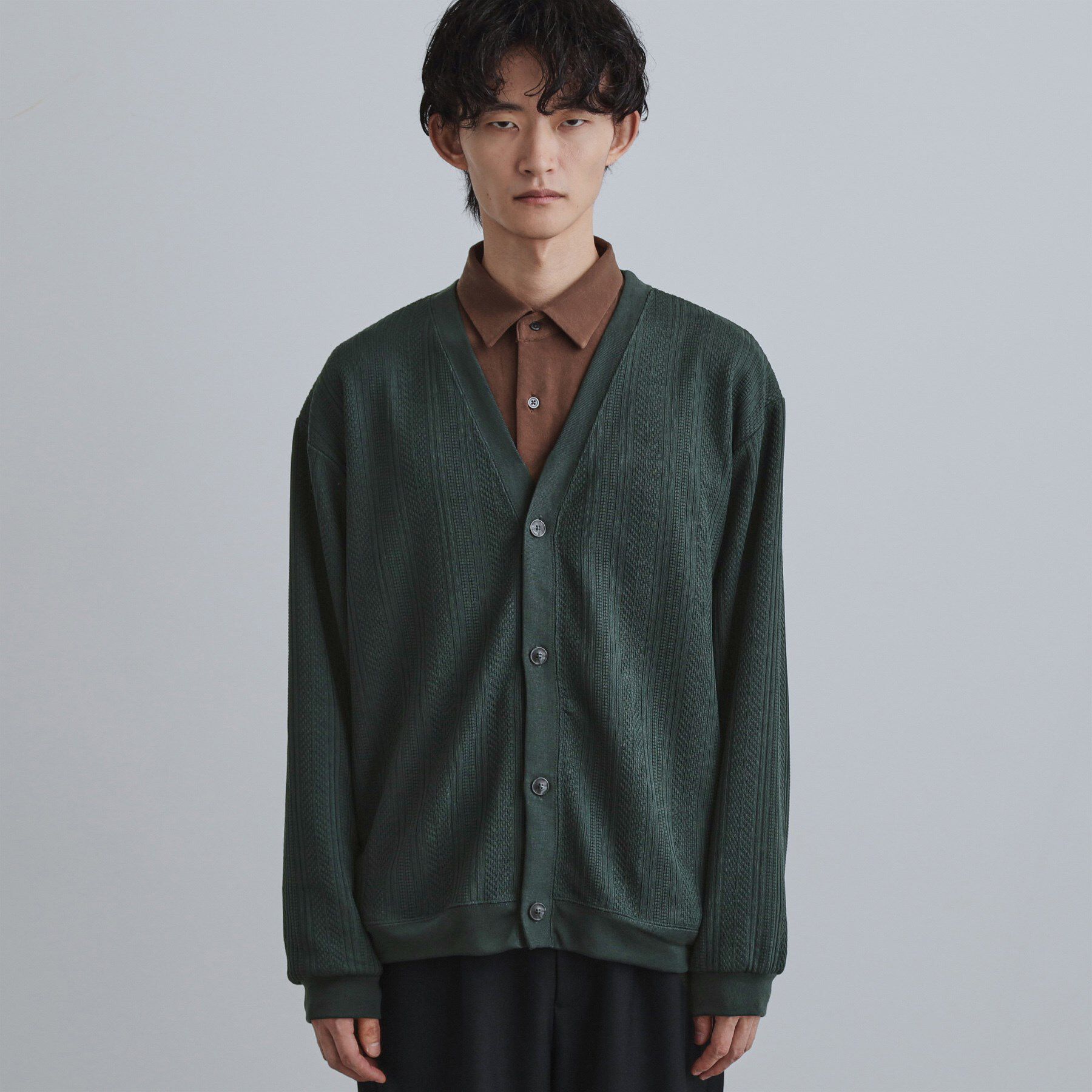 tk.TAKEO KIKUCHI「ニットライクジャカードカーディガン」|カーディガン|