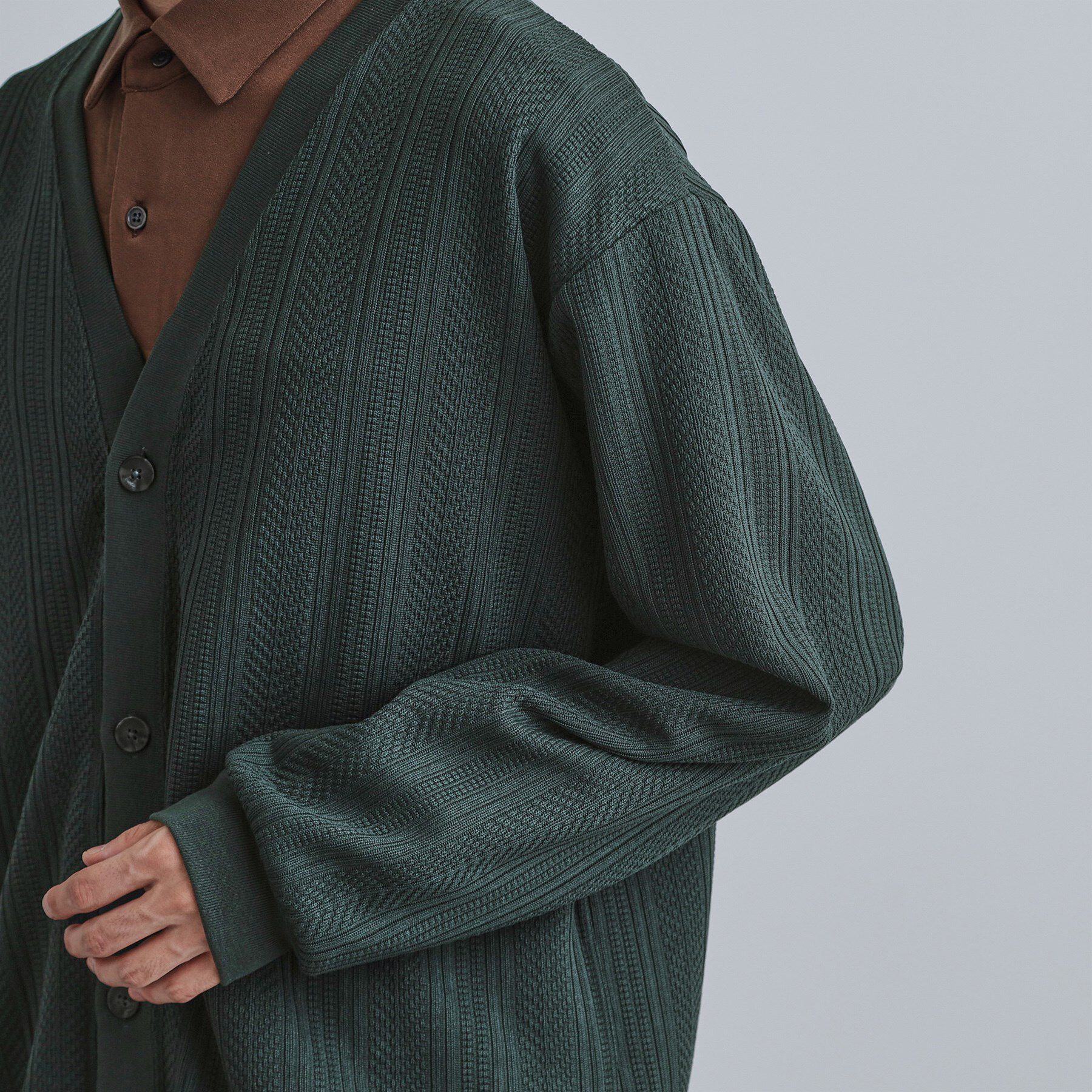 tk.TAKEO KIKUCHI「ニットライクジャカードカーディガン」|カーディガン|