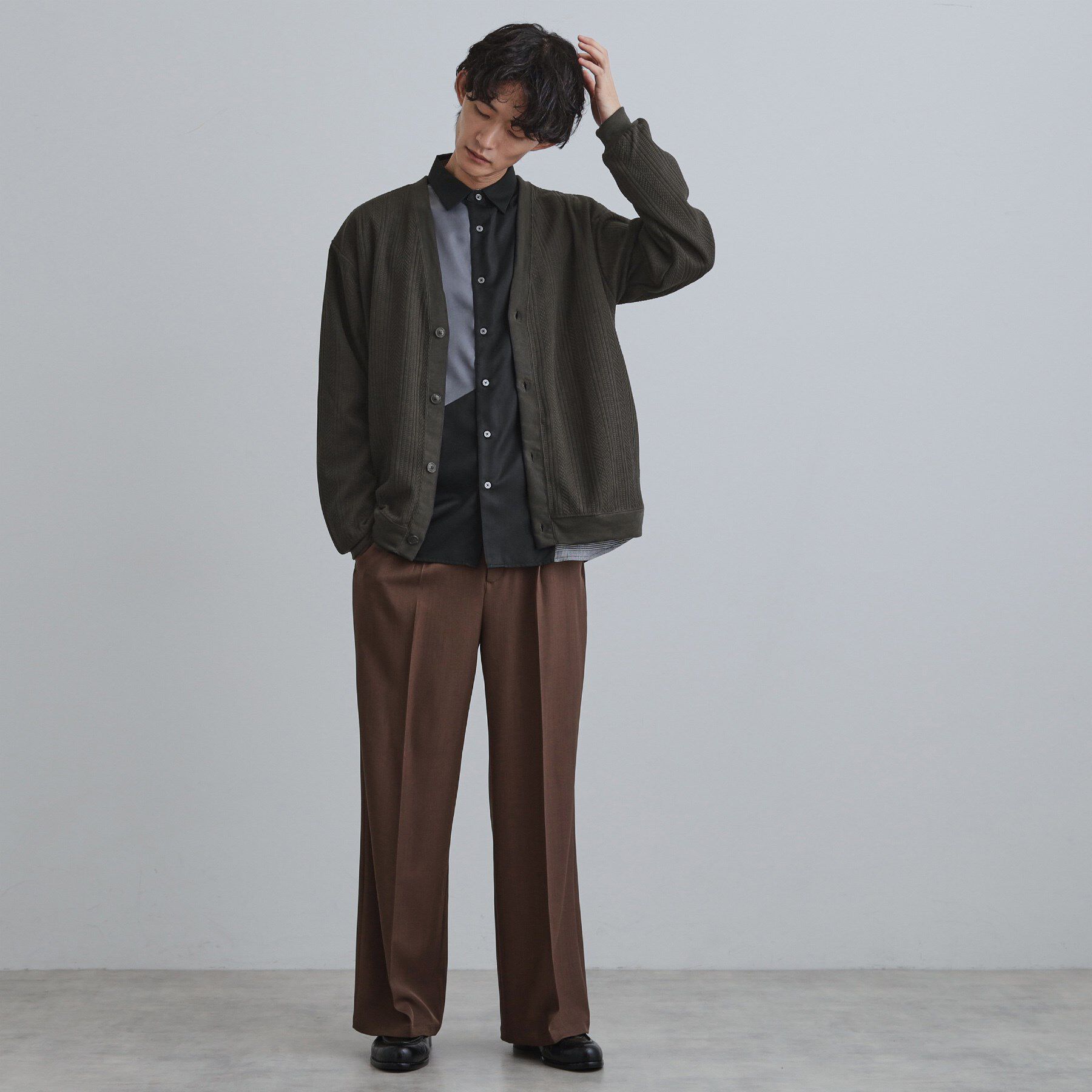 tk.TAKEO KIKUCHI「ニットライクジャカードカーディガン」|カーディガン|