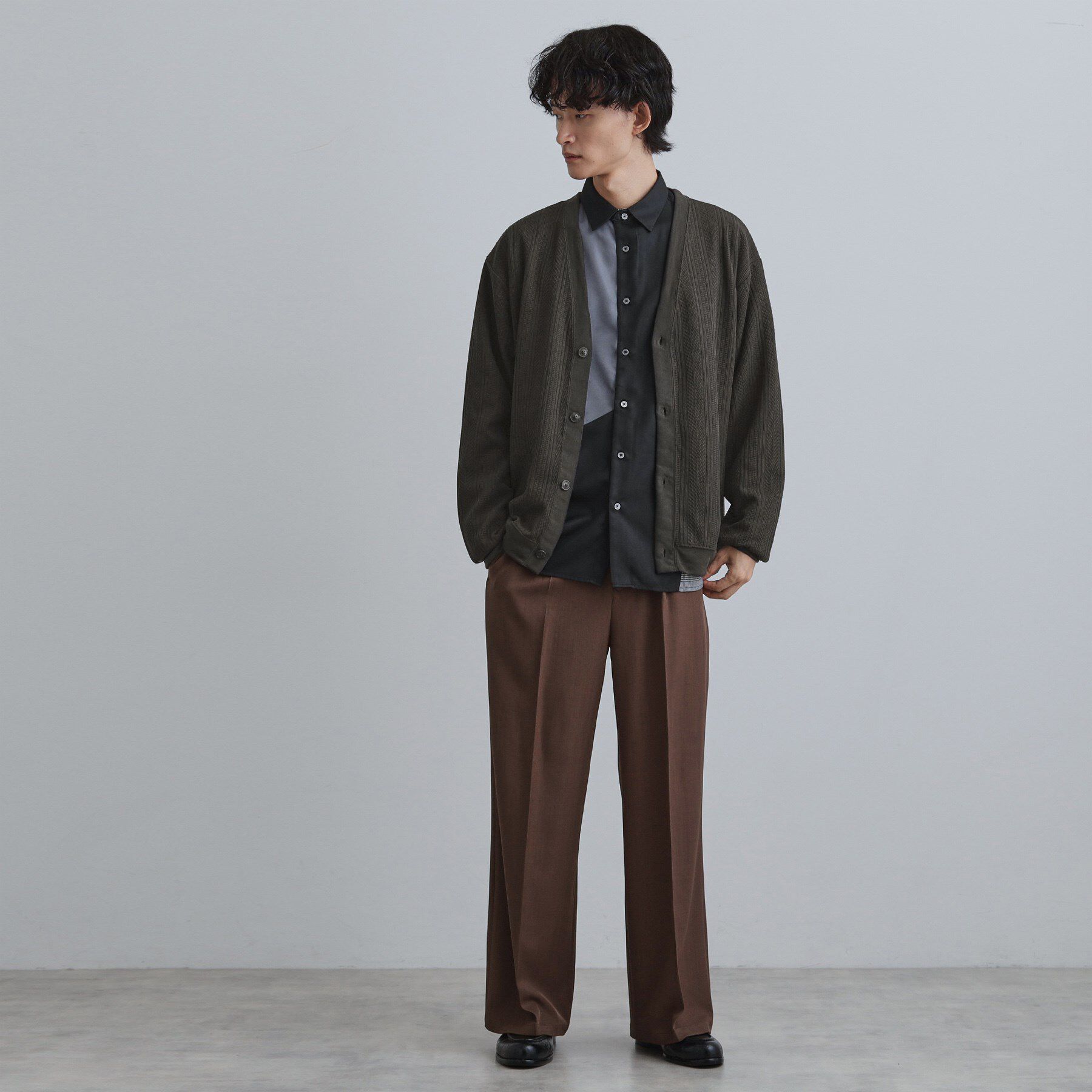 tk.TAKEO KIKUCHI「ニットライクジャカードカーディガン」|カーディガン|