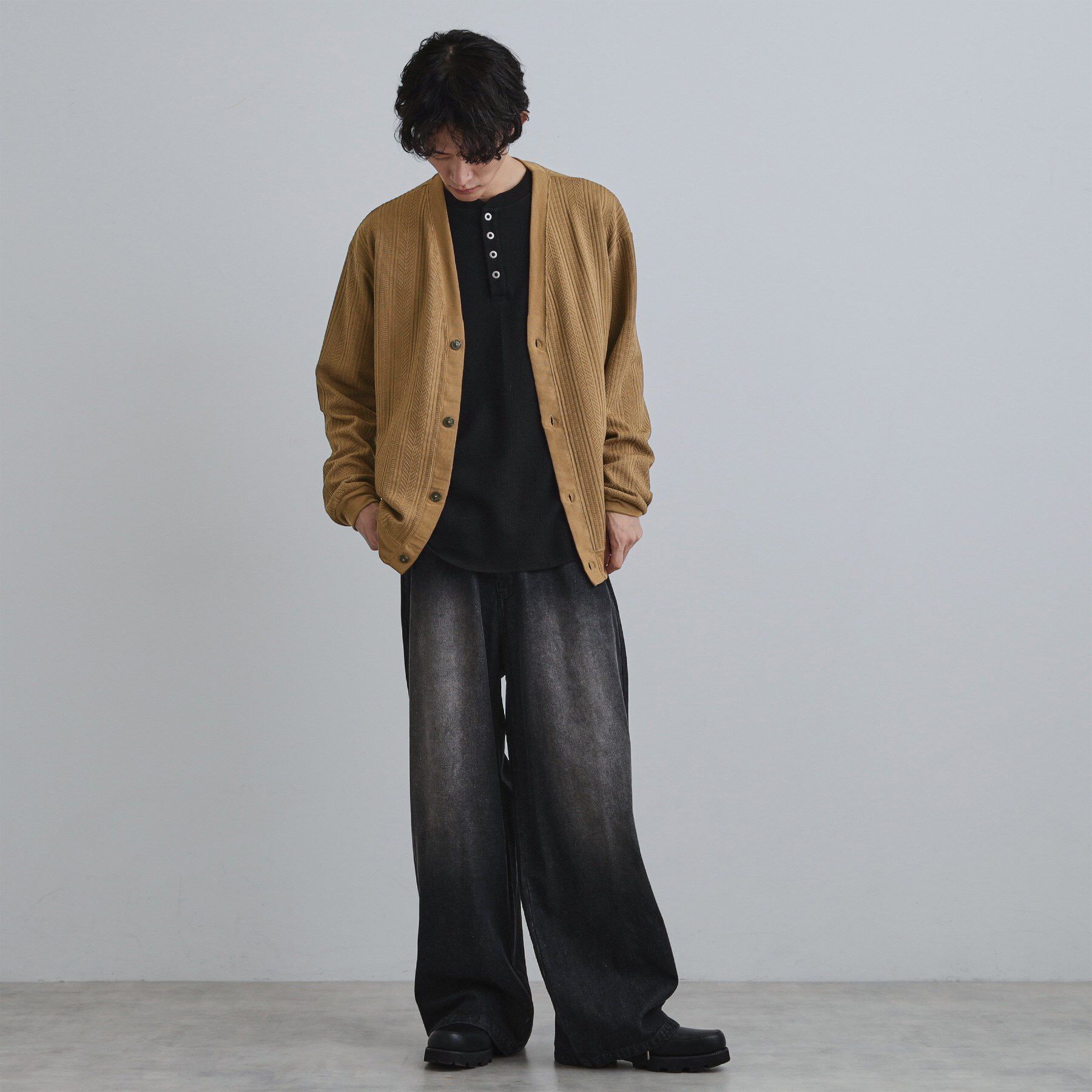 tk.TAKEO KIKUCHI「ニットライクジャカードカーディガン」|カーディガン|