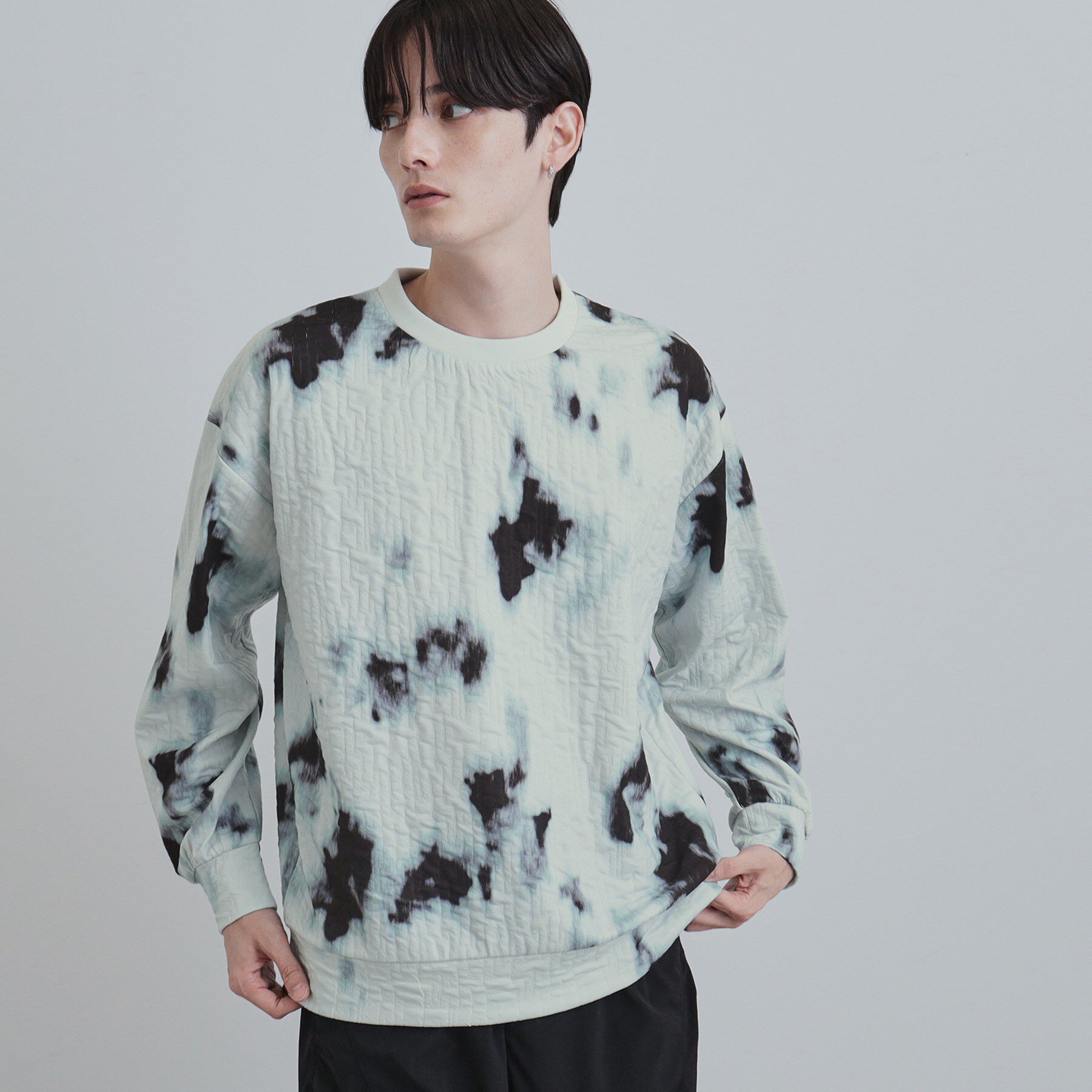 tk.TAKEO KIKUCHI「ブラーアブストカットソー」|Tシャツ・カットソー|ライトグレー(011