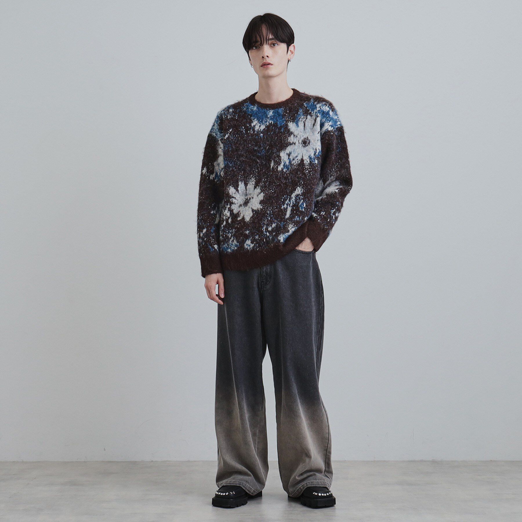 tk.TAKEO KIKUCHI「アブストフラワーシャギーニットプルオーバー」|ニット・セーター|