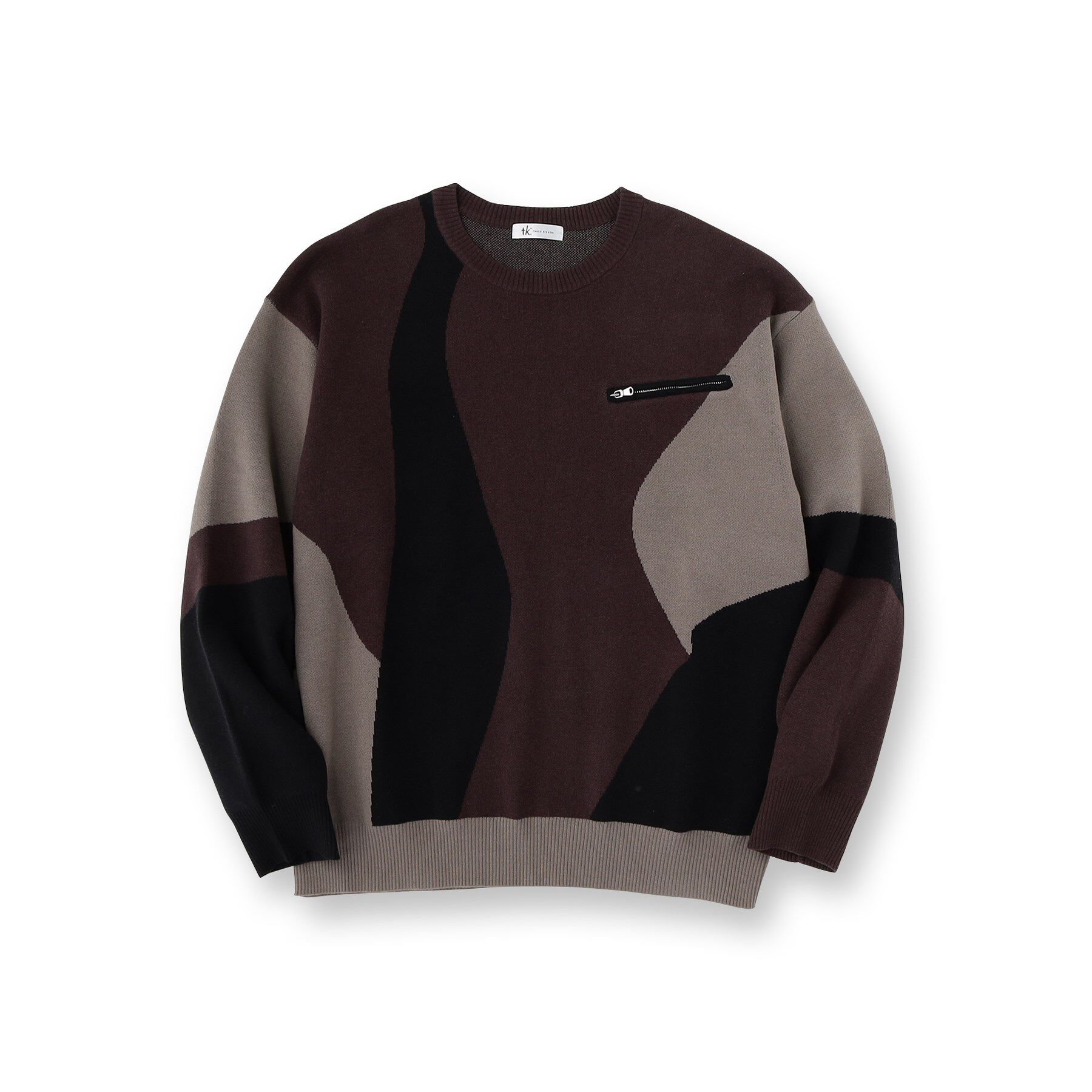 tk.TAKEO KIKUCHI「カラースキーム胸ZIPニット」|ニット・セーター|