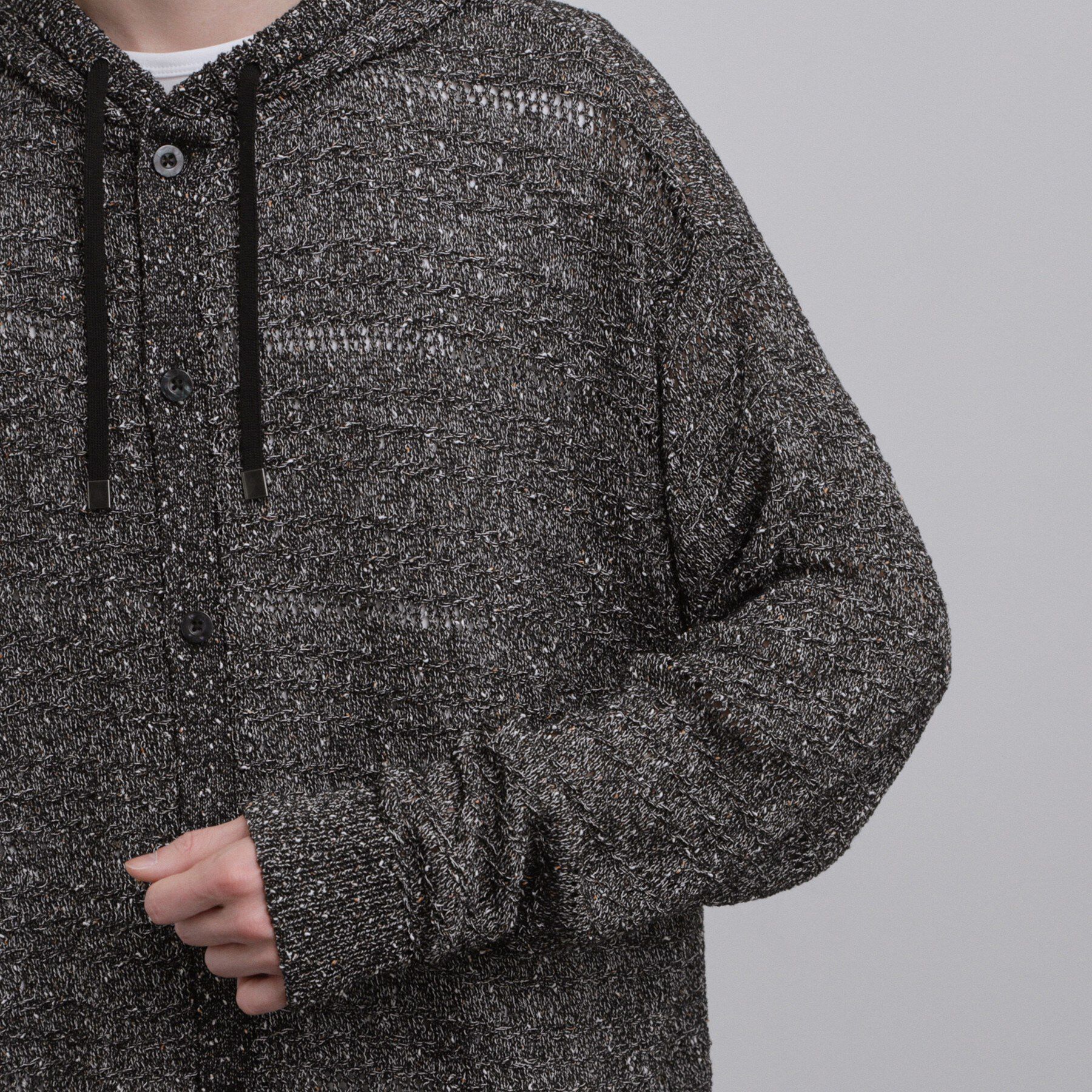 tk.TAKEO KIKUCHI「パターンドメッシュニットパーカー」|ニット・セーター|