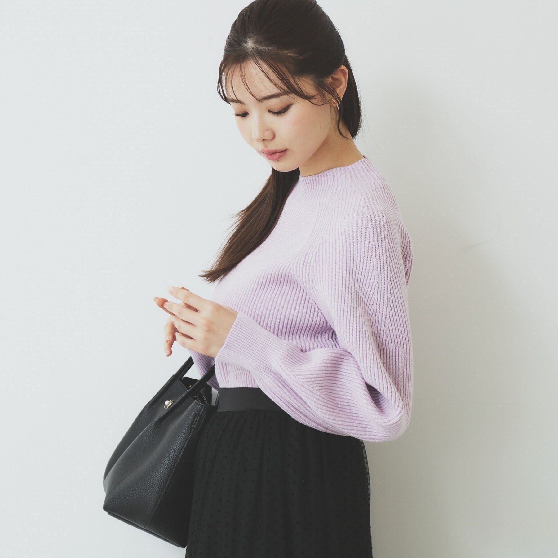 index「ラグランスリーブリブニット【洗濯機洗い可】」|ニット・セーター|