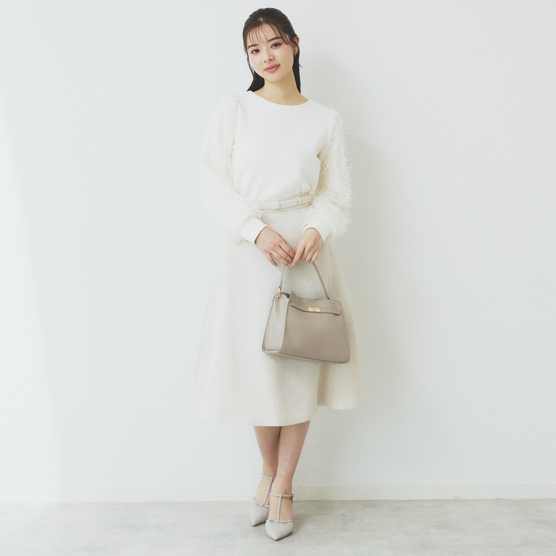 index「《美人百花掲載》リボンチュールトップス【洗濯機洗い可】」|Tシャツ・カットソー|