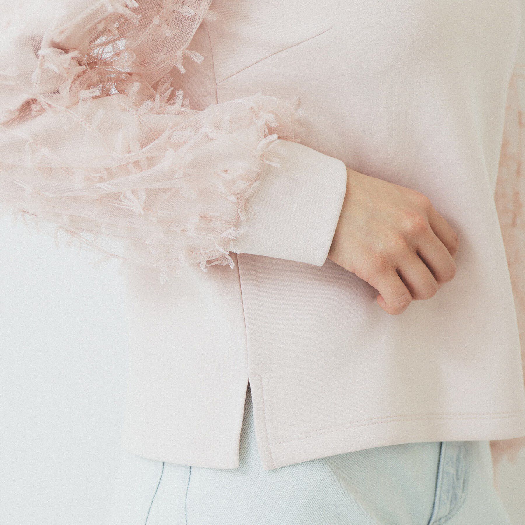 index「《美人百花掲載》リボンチュールトップス【洗濯機洗い可】」|Tシャツ・カットソー|