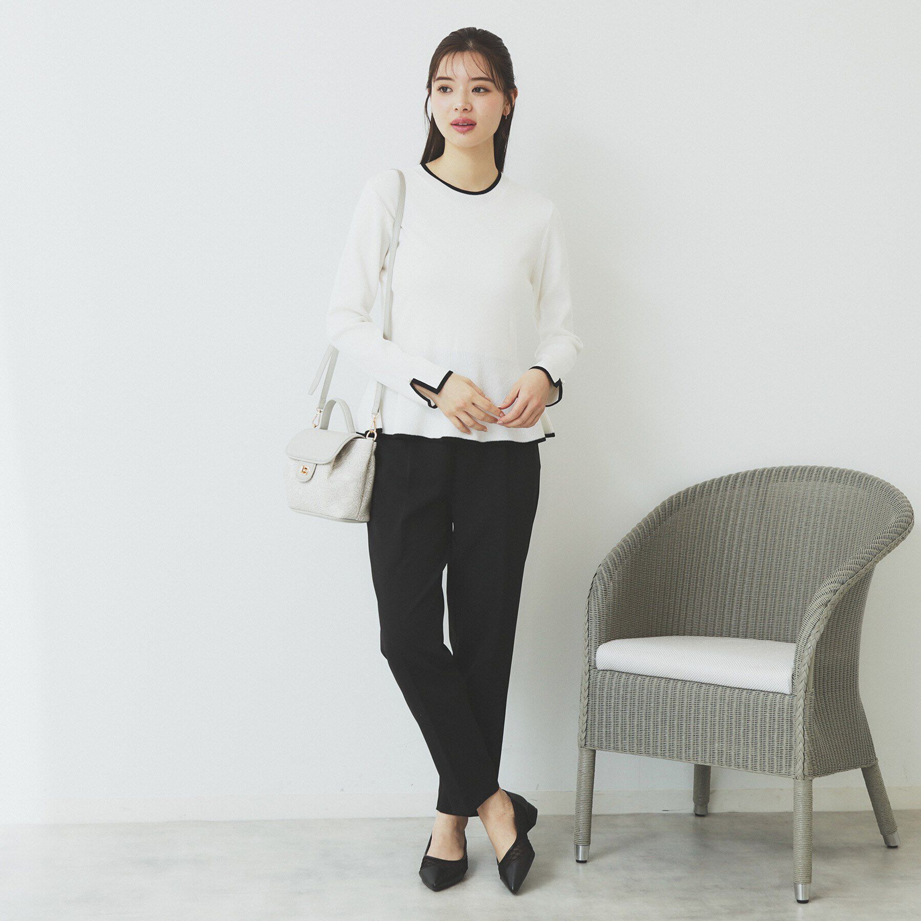 index「バイカラーペプラムニット【洗濯機洗い可】」|ニット・セーター|