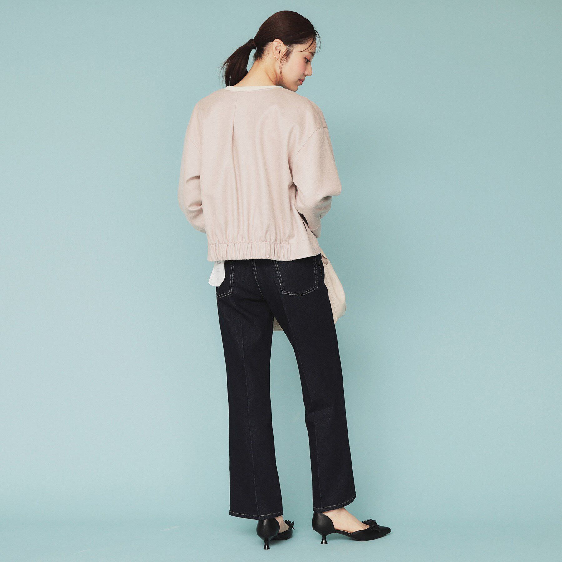 index「スウェードノーカラーブルゾン【洗濯機洗い可/防シワ/ストレッチ】」|ブルゾン・スタジャン|