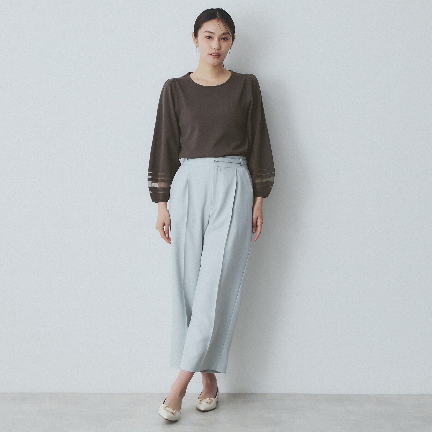 index「シアーラインパフスリーブニット【UV/洗濯機洗い可】」|ニット・セーター|