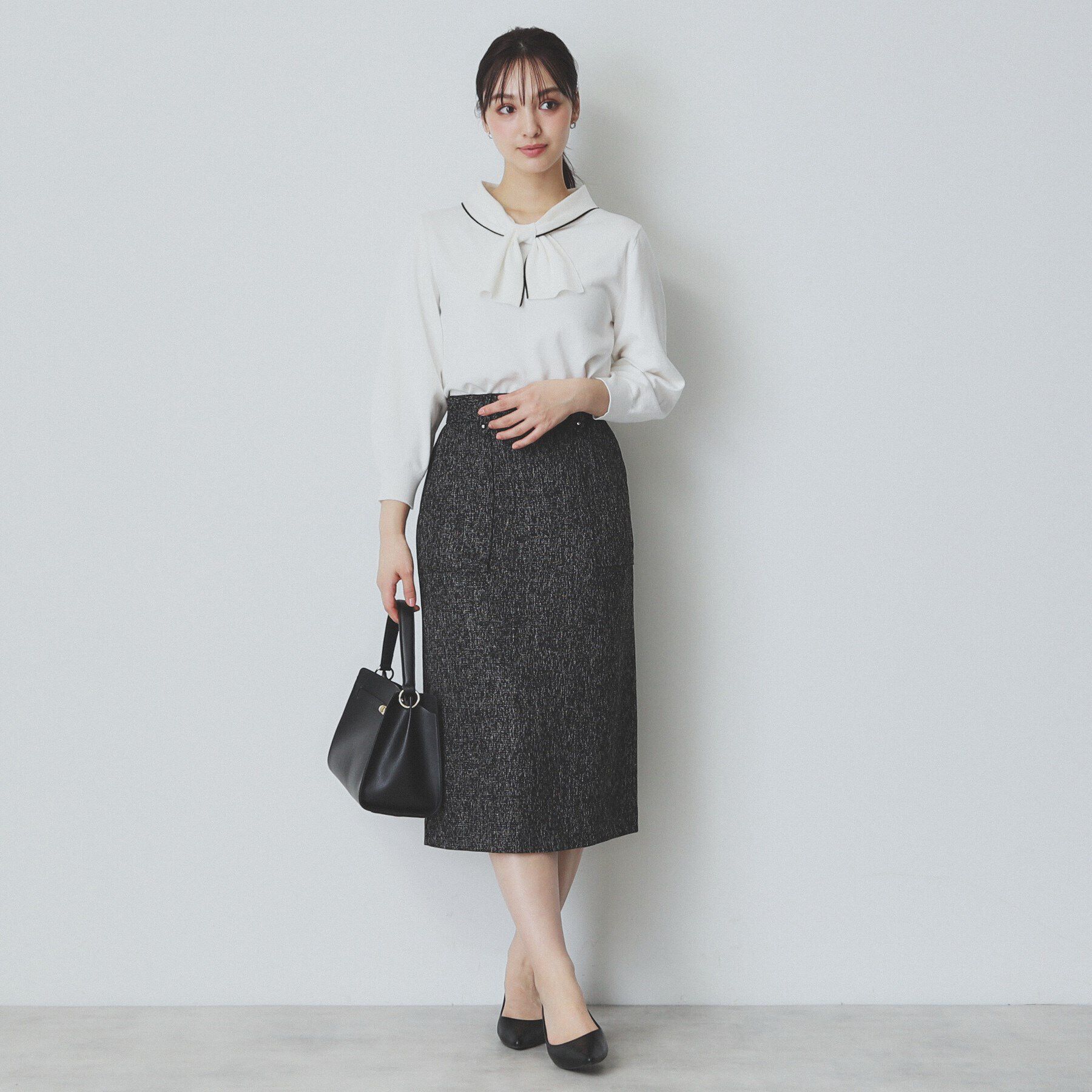 index「ロールカラーボウタイニット【洗濯機洗い可】」|ニット・セーター|