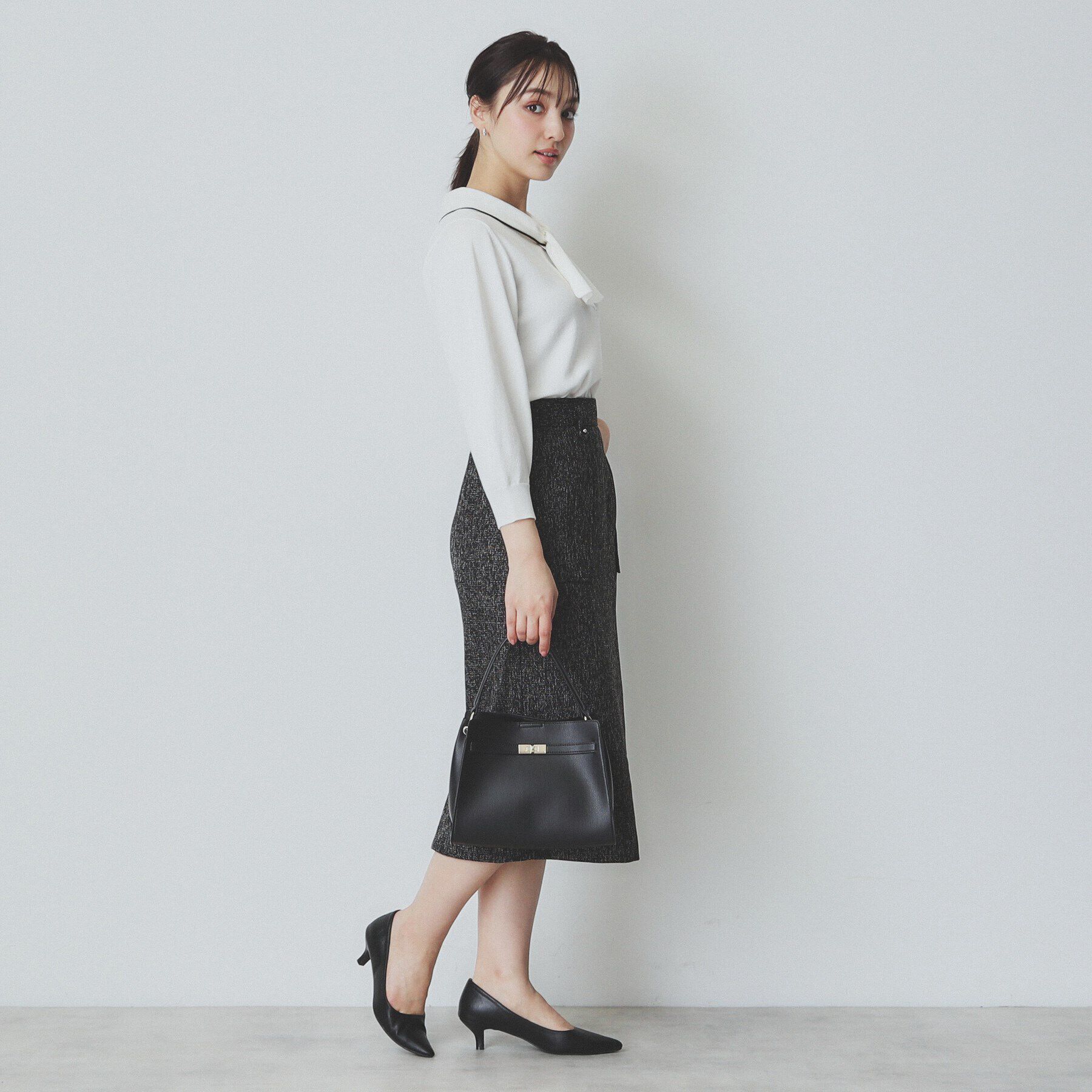 index「ロールカラーボウタイニット【洗濯機洗い可】」|ニット・セーター|