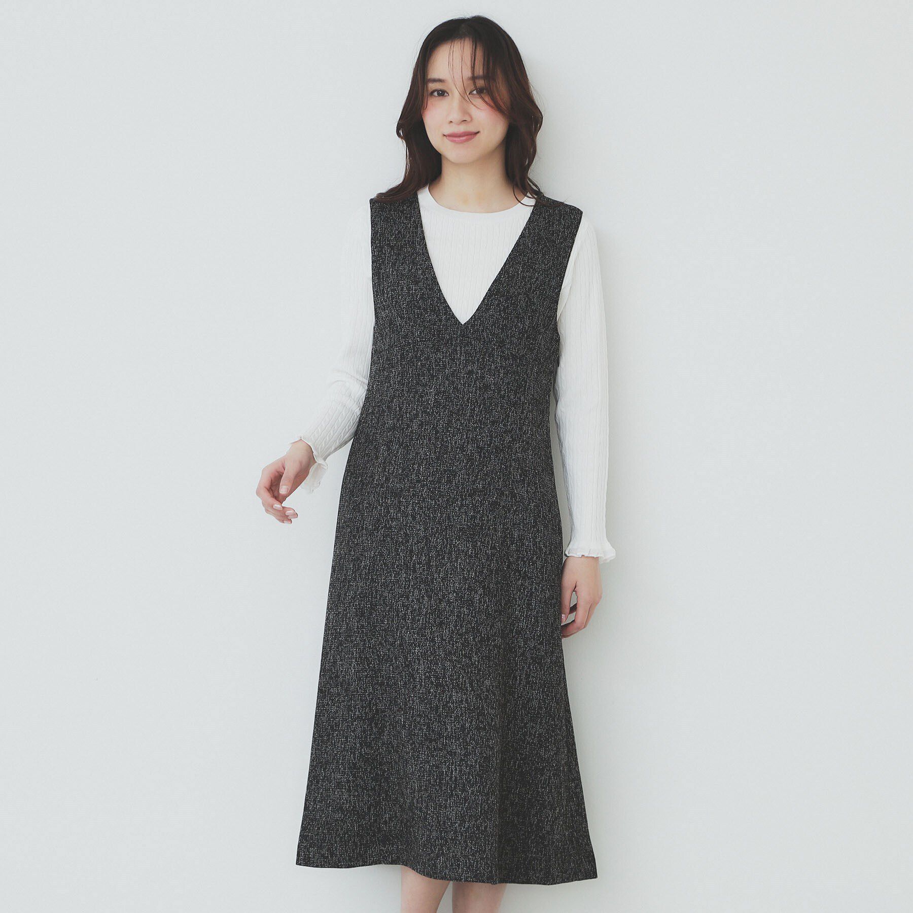 index「サマーツイードジャンパースカート【洗濯機洗い可/イージーアイロン】」|ワンピース|