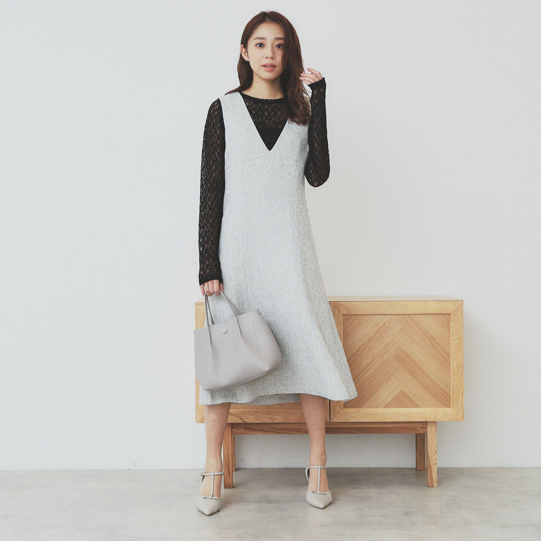 index「サマーツイードジャンパースカート【洗濯機洗い可/イージーアイロン】」|ワンピース|