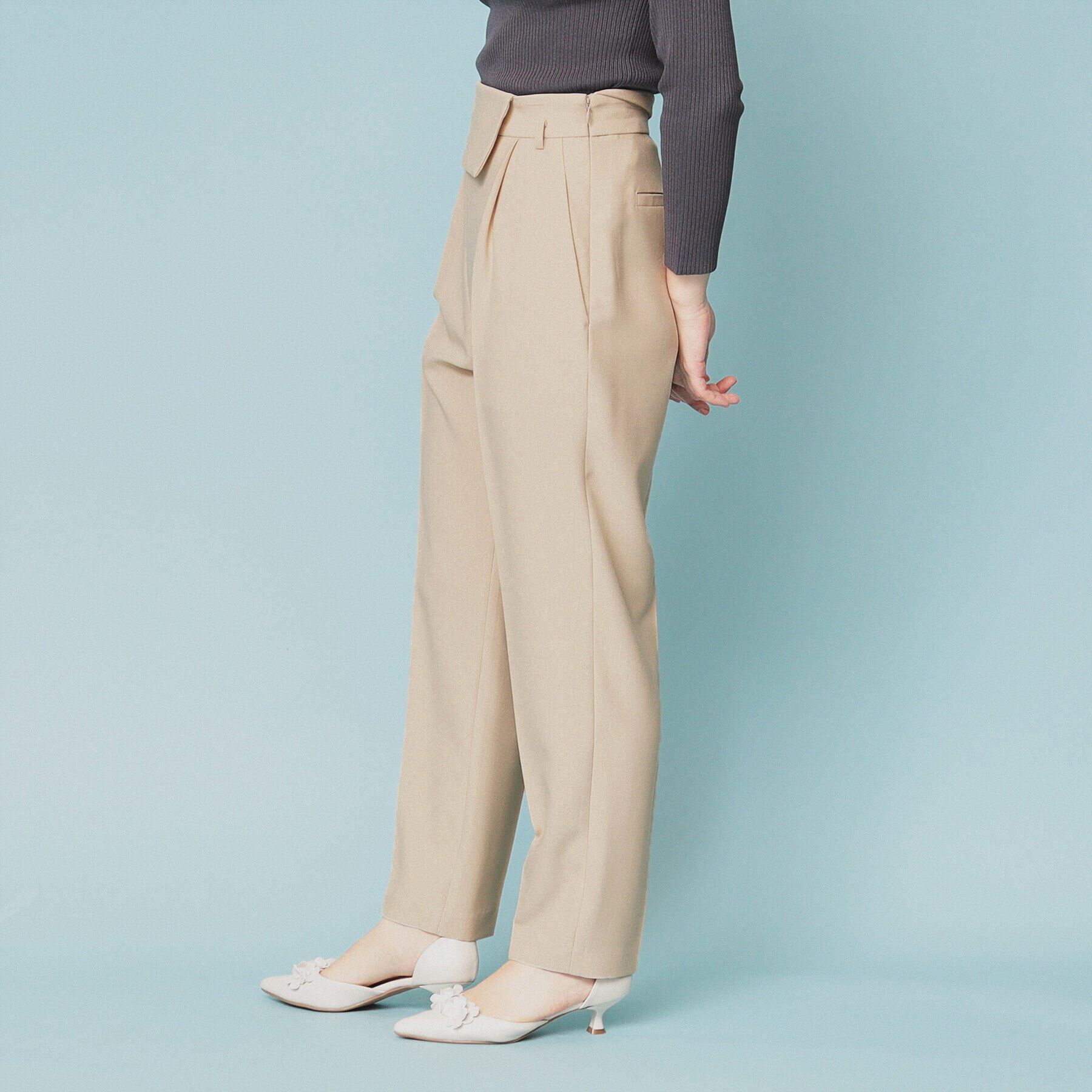 index「ウエスト折り返しテーパードパンツ【洗濯機洗い可/防シワ】」|その他|