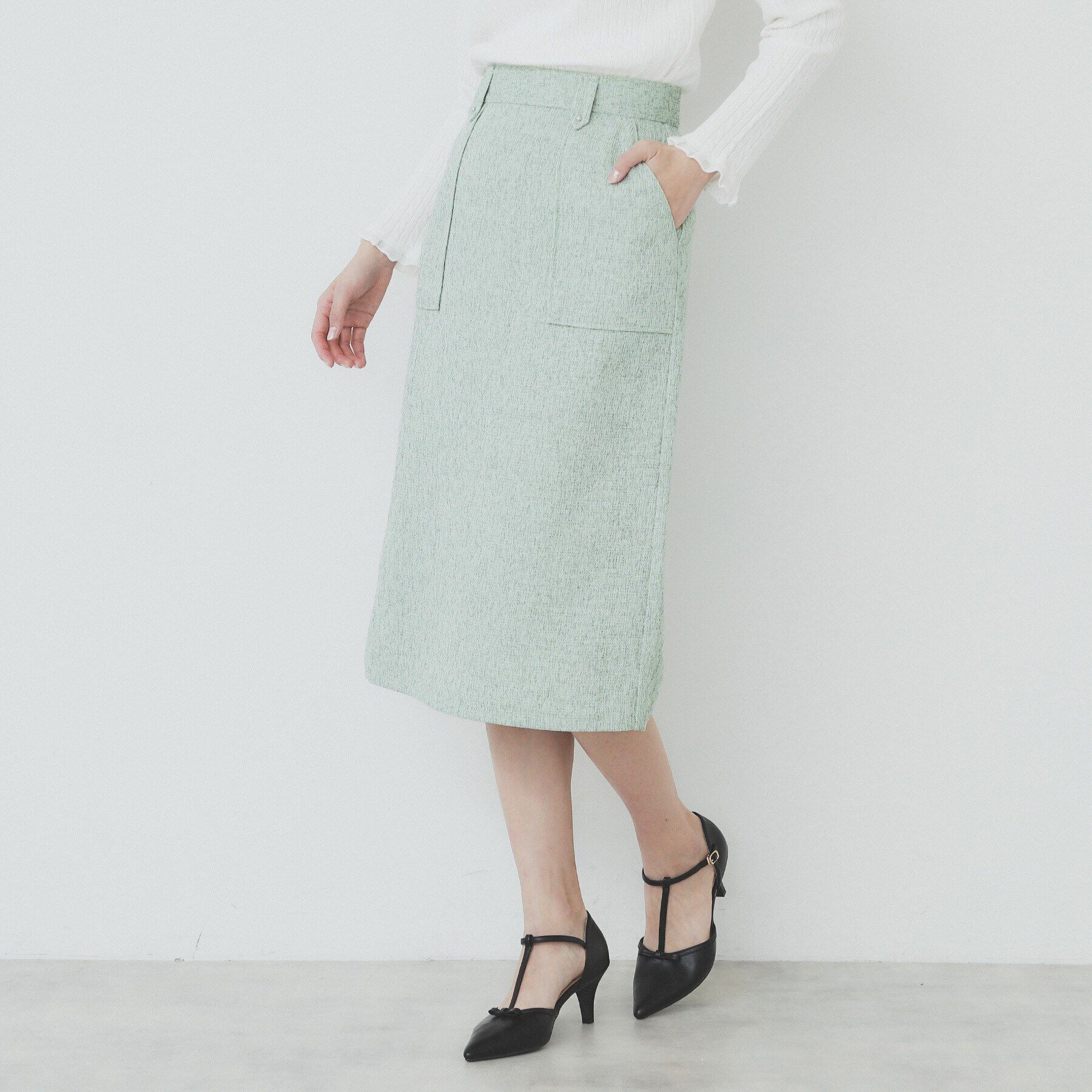 index「サマーツイードタイトスカート【洗濯機洗い可/イージーアイロン】」|スカート|