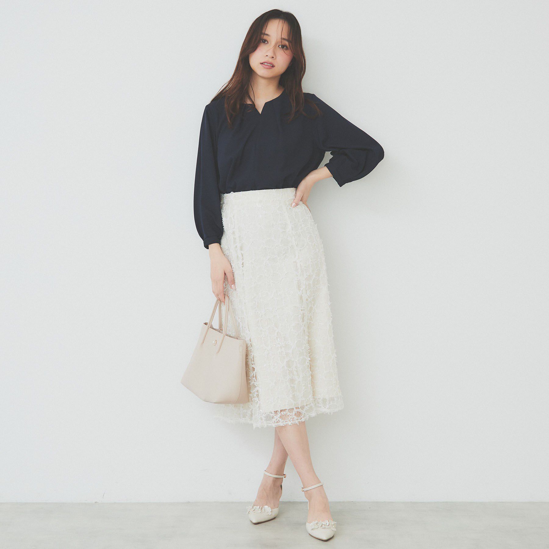 index「2WAYキーネックタックブラウス【洗濯機洗い可/防シワ】」|シャツ・ブラウス|