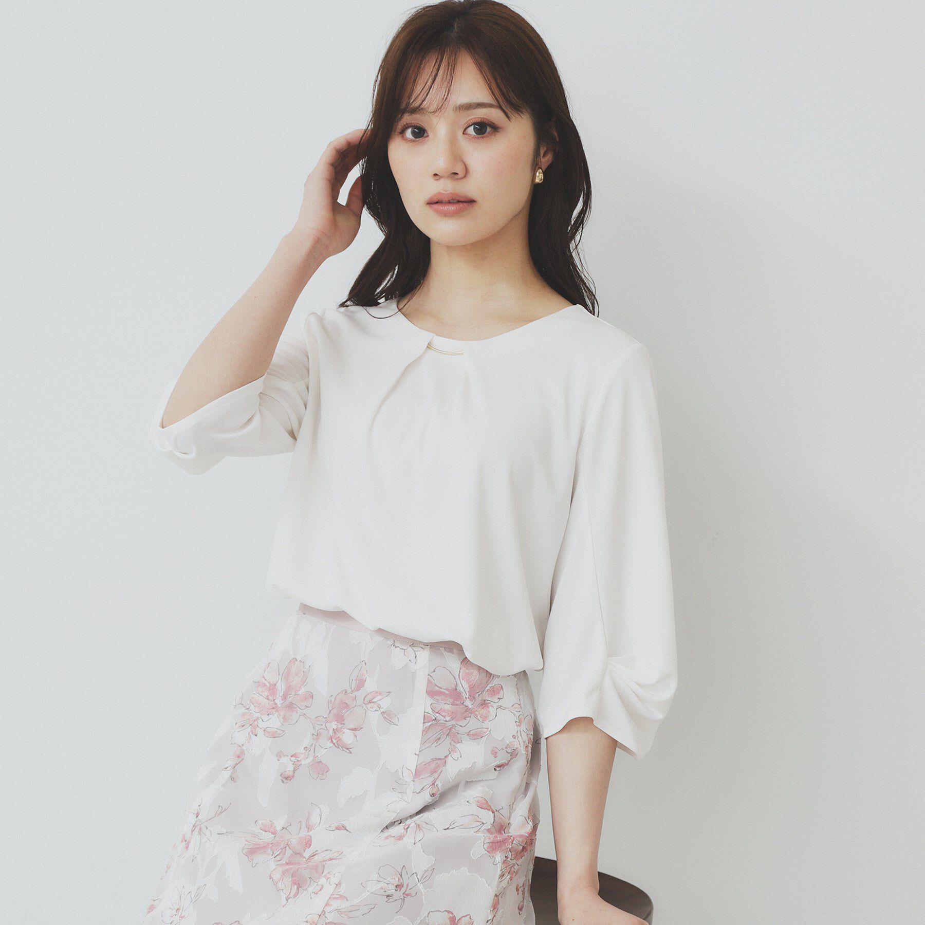 index「《5color》タックスリーブプルオーバー【UV/吸水速乾/接触冷感/洗濯機洗い可】」|Tシャツ・カットソー|オフホワイト(003