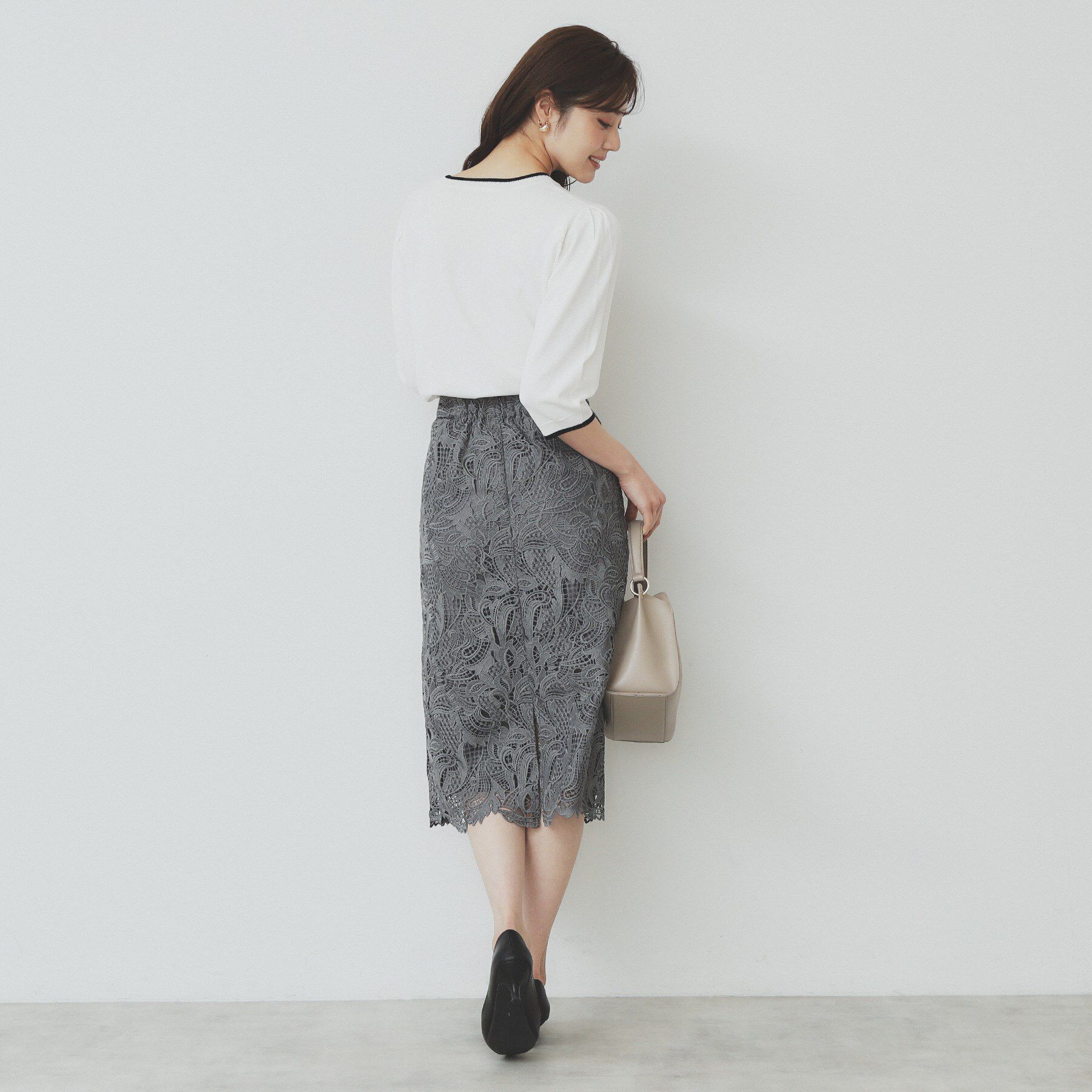 index「《XS-LLサイズ》フラワーレースタイトスカート【洗濯機洗い可】」|スカート|