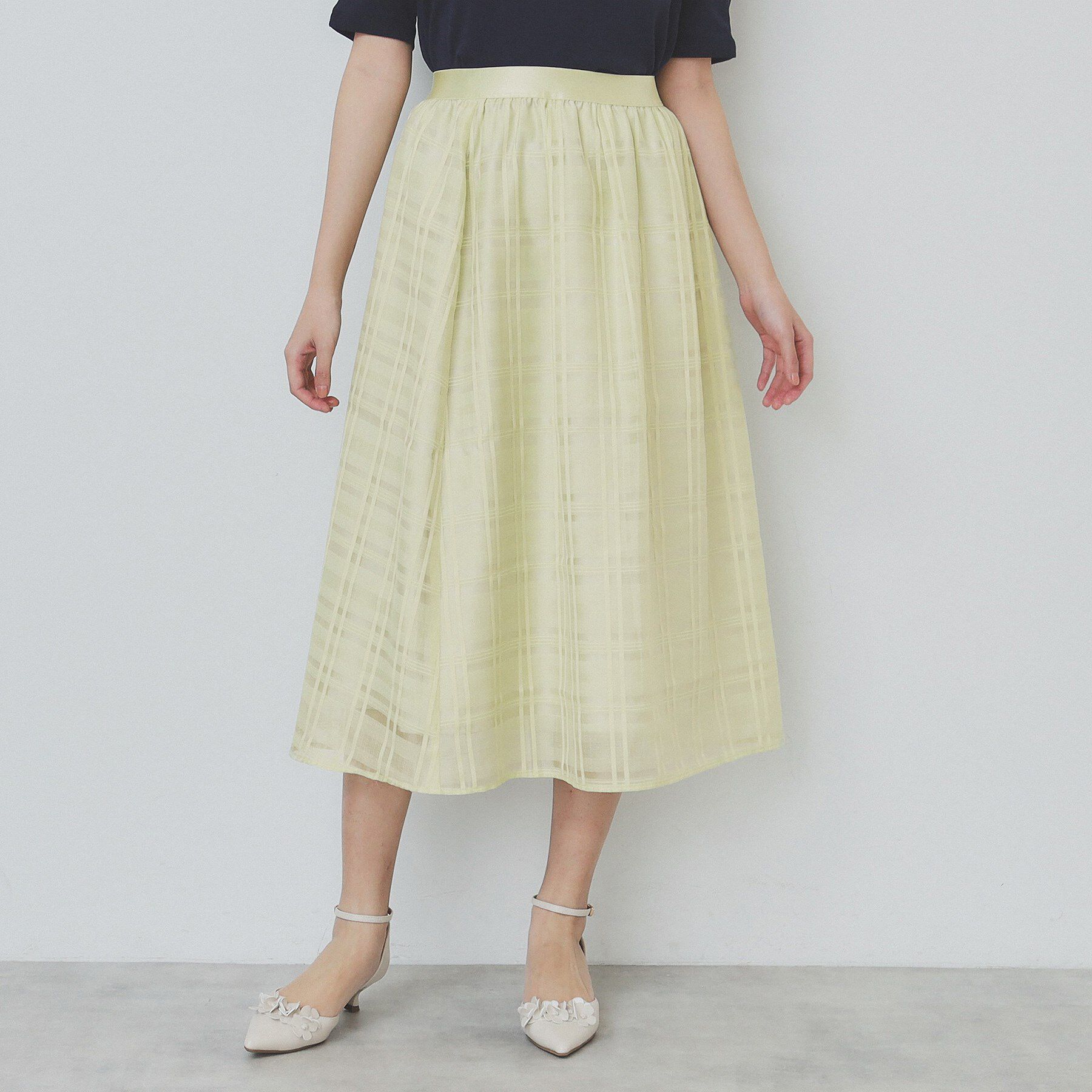 index「シアーチェックタックフレアスカート【洗濯機洗い可/イージーアイロン】」|スカート|