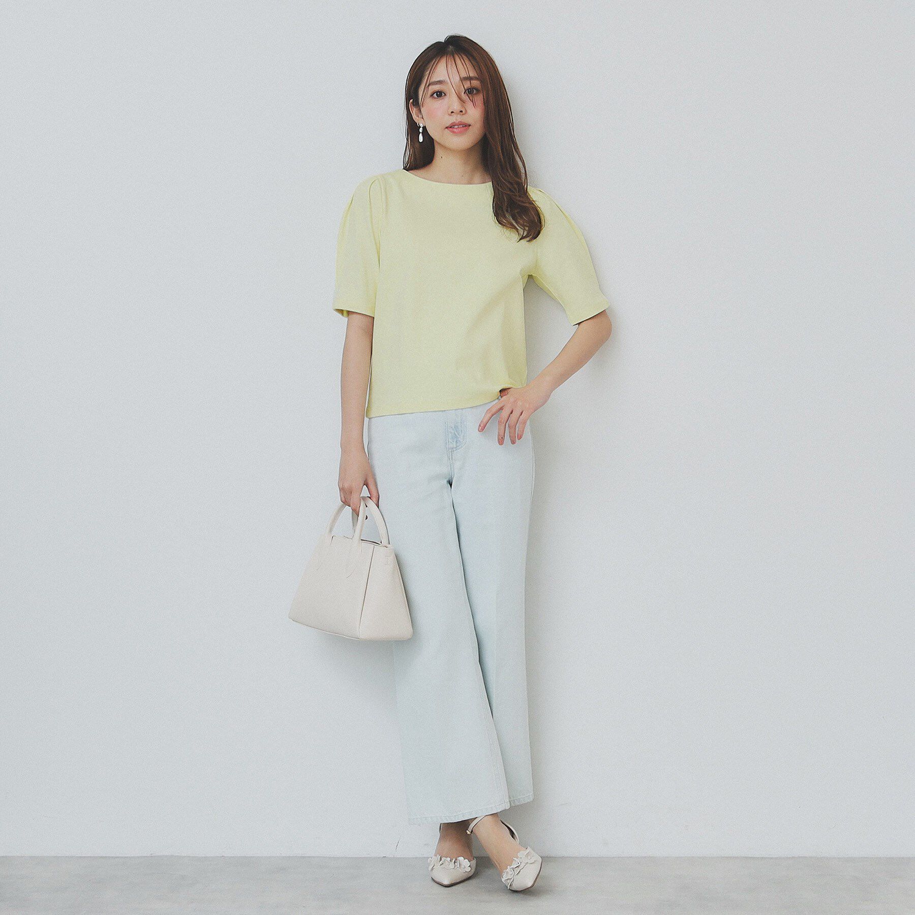 index「《10色展開/XS-LLサイズ》コットンスムースタックスリーブトップス【UV/接触冷感/洗濯機洗い可」|Tシャツ・カットソー|